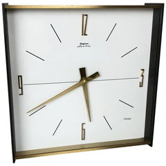 Used 1960s Hollywood Regency Brass Wall Table Clock Dugena Electric, Germany