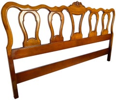 1960s French Provincial Carved King Headboard