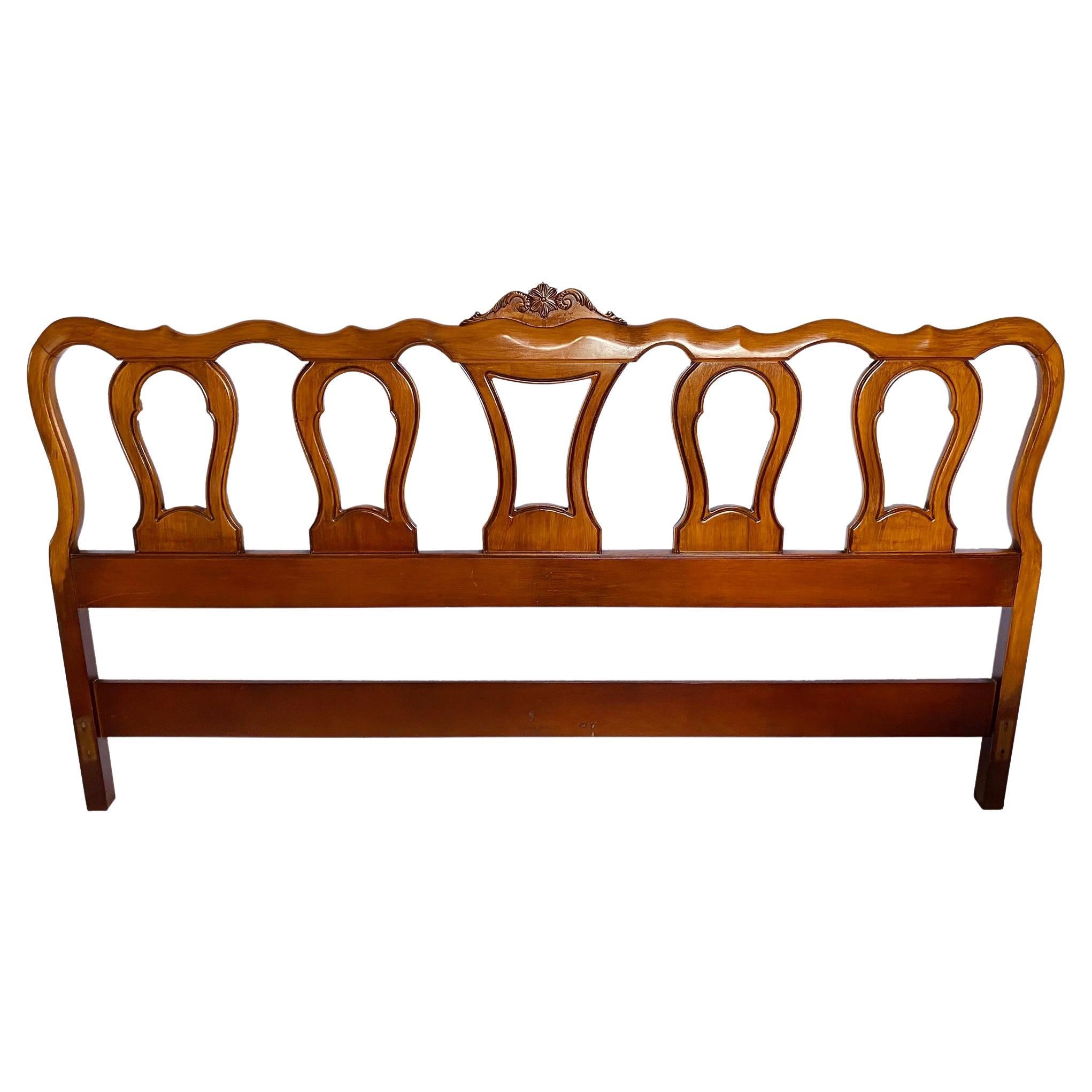 Hollywood Regency Red Velvet Tufted and Gold Headboard King at 1stDibs