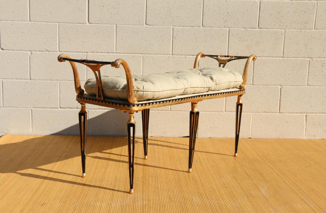 Wonderful Italian bench by Palladio, it has the label in the bottom you can check it out in the photo provided. It is original from the 1960’s. It is in good vintage and original condition and it is very sturdy and strong. This bench has a really