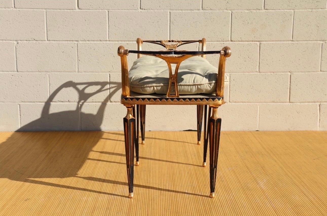 Italian Vintage 1960’s Hollywood Regency Style Bench by Palladio For Sale