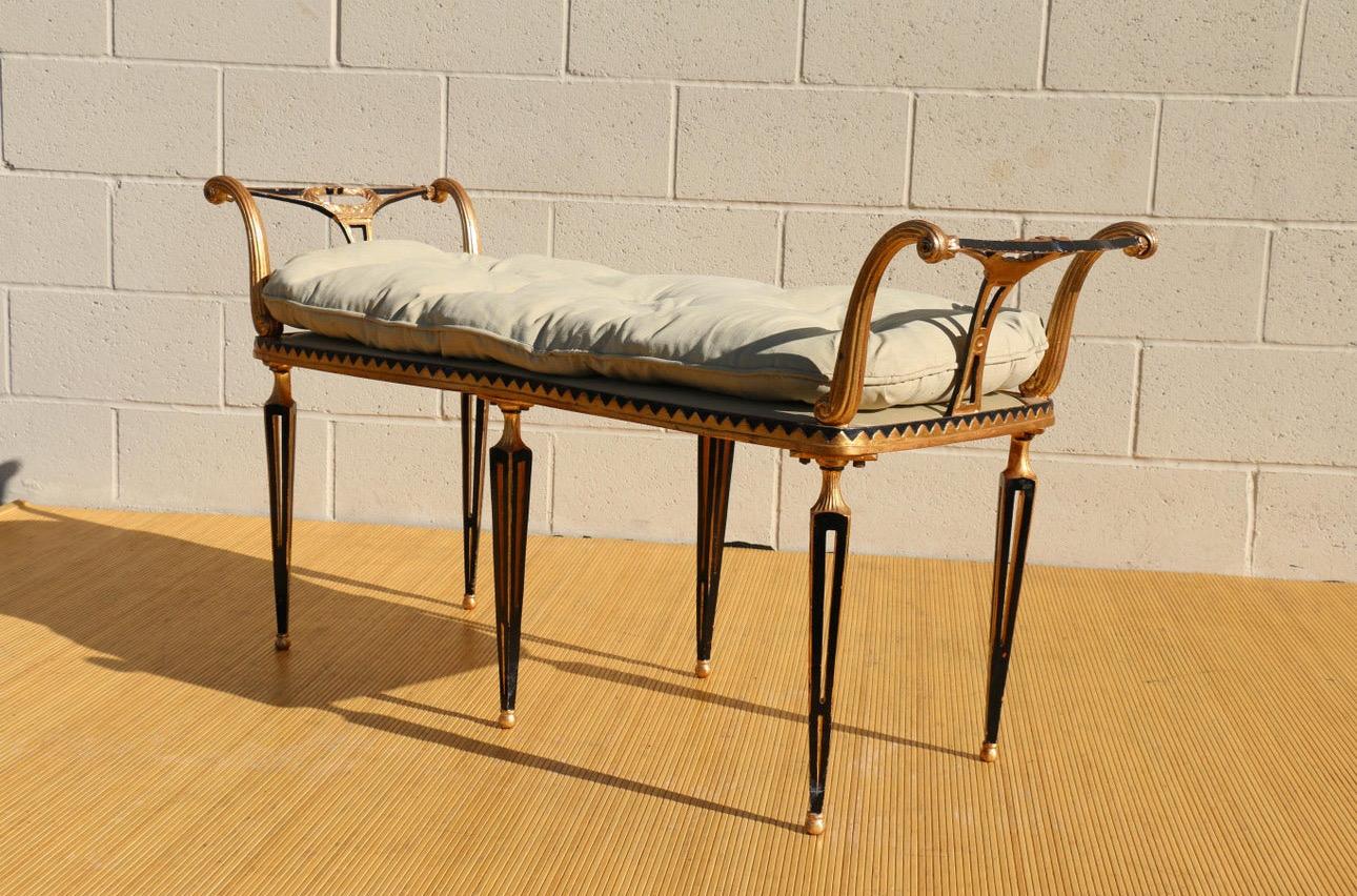 Vintage 1960’s Hollywood Regency Style Bench by Palladio In Good Condition For Sale In North Hollywood, CA
