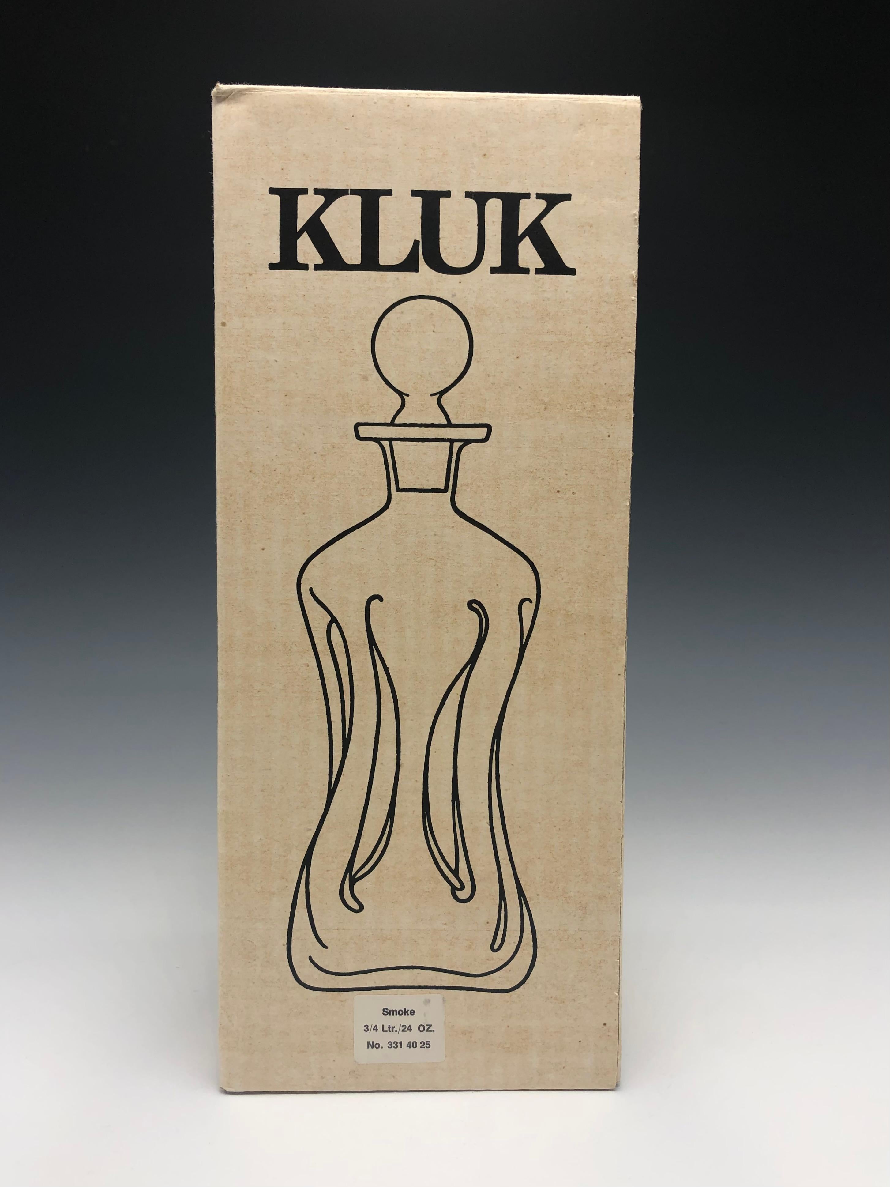Danish Vintage 1960s Holmegaard Kluk-Kluk Glass Decanter by Jacob Bang and Original Box For Sale