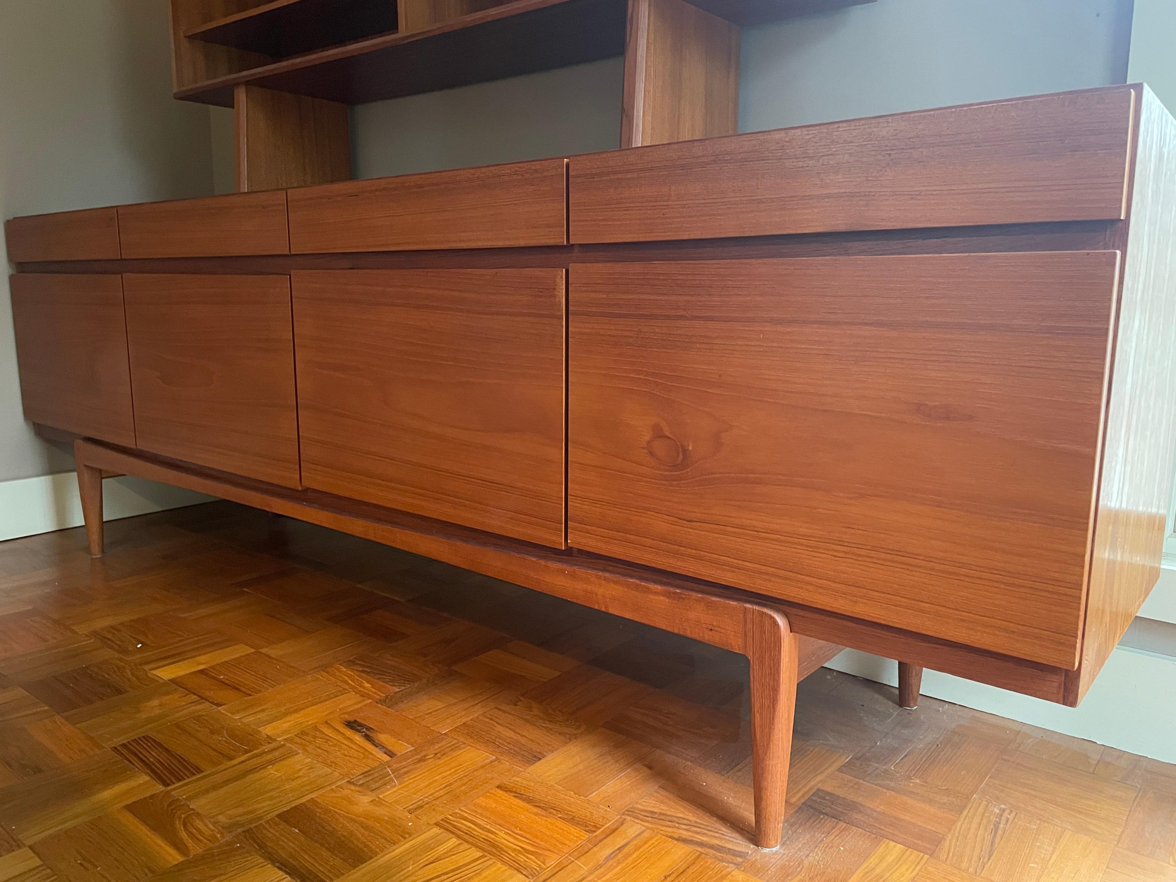 Oiled Vintage 1960s Ib Kofod-Larsen Danish Teak Model 66 Credenza 90