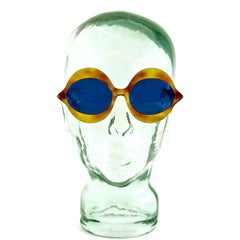Vintage 1960s Iconic PIERRE CARDIN "KISS" Yellow Tortoise Oversized Sunglasses