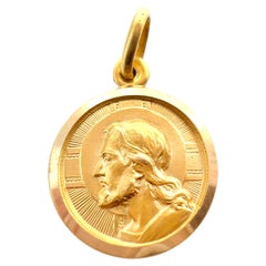 Vintage 1960s Italian 18K “Dio Ti Protegga” (May God Protect You) Medallion, Pen