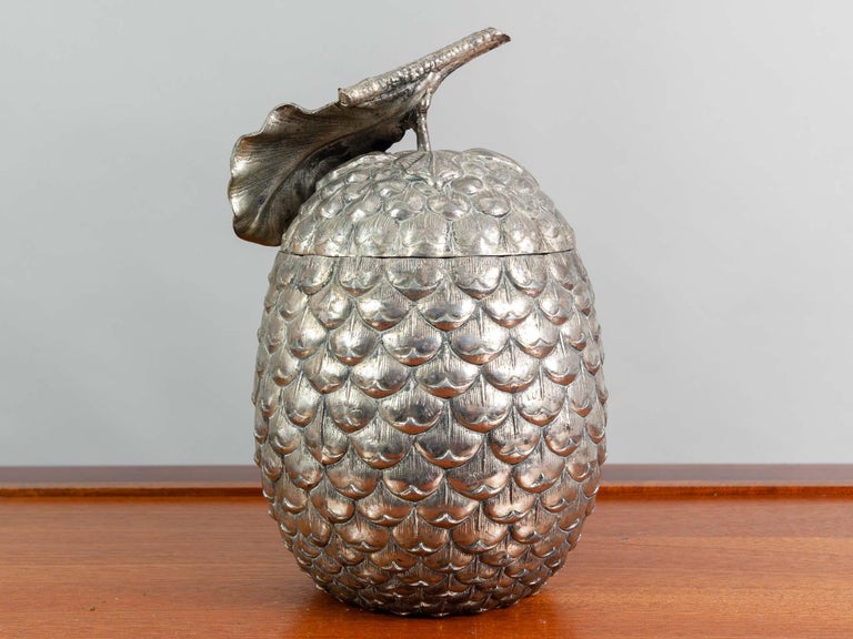 Vintage 1960s Italian Acorn Ice Bucket by Mauro Manetti, Stamped on the ...