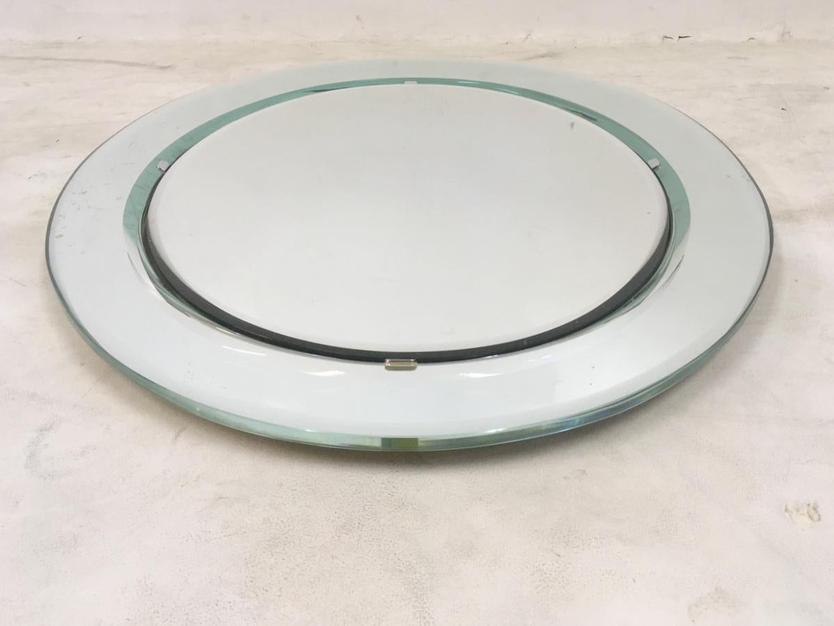 Vintage 1960s Italian Colored Mirror by Cristal Arte For Sale 5