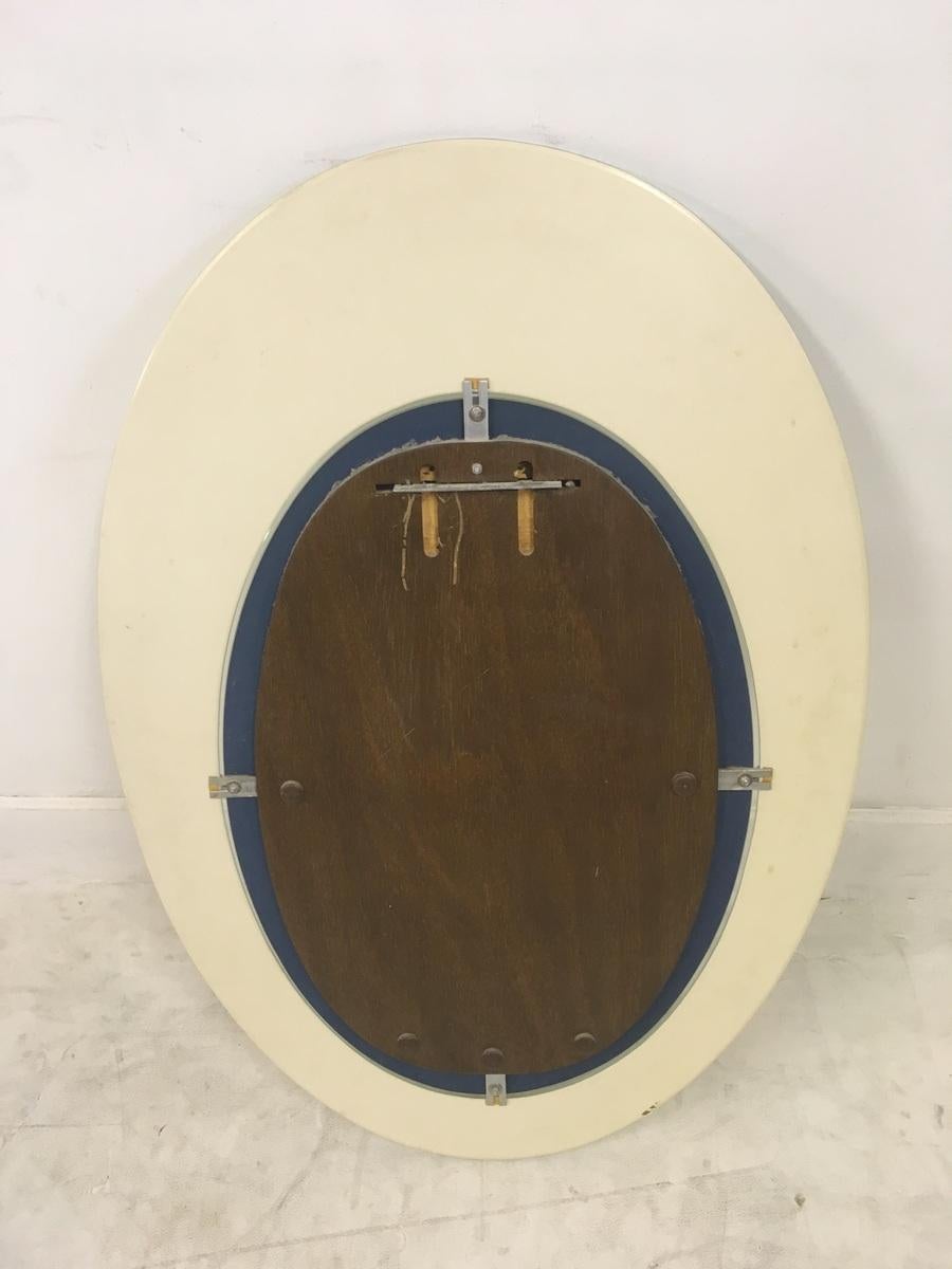 Ovaler tropfenförmiger Spiegel

Von Cristal Arte

Silbrig-blau gefärbter Glasrand

Hervorragende Qualität mit dickem Glas

italien der 1960er Jahre.