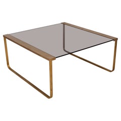 Vintage 1960s Italian-designed brass and glass coffee table