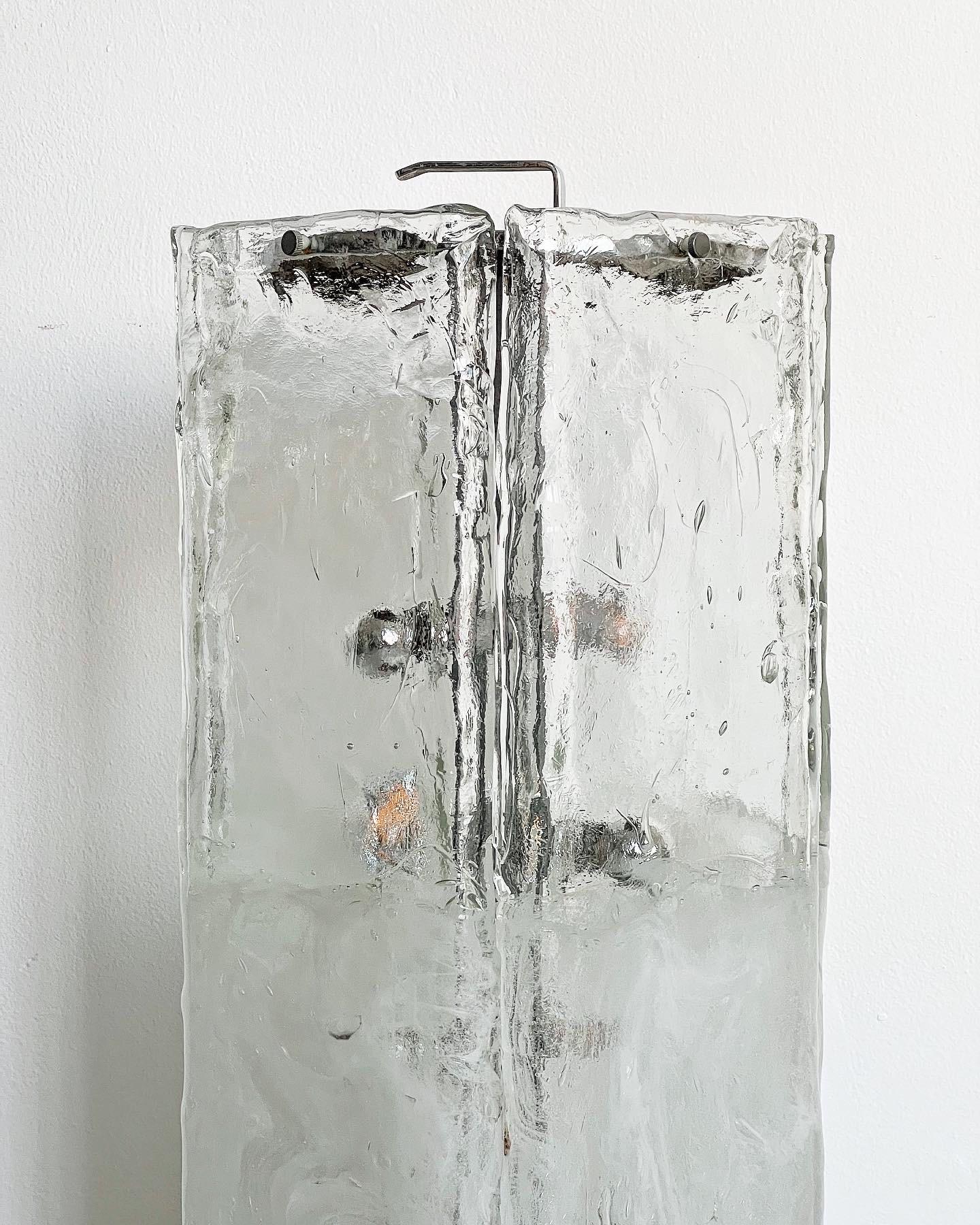Vintage 1960s Italian Floor Lamp, Mazzega Style, Murano Glass and Chromed Metal For Sale 10