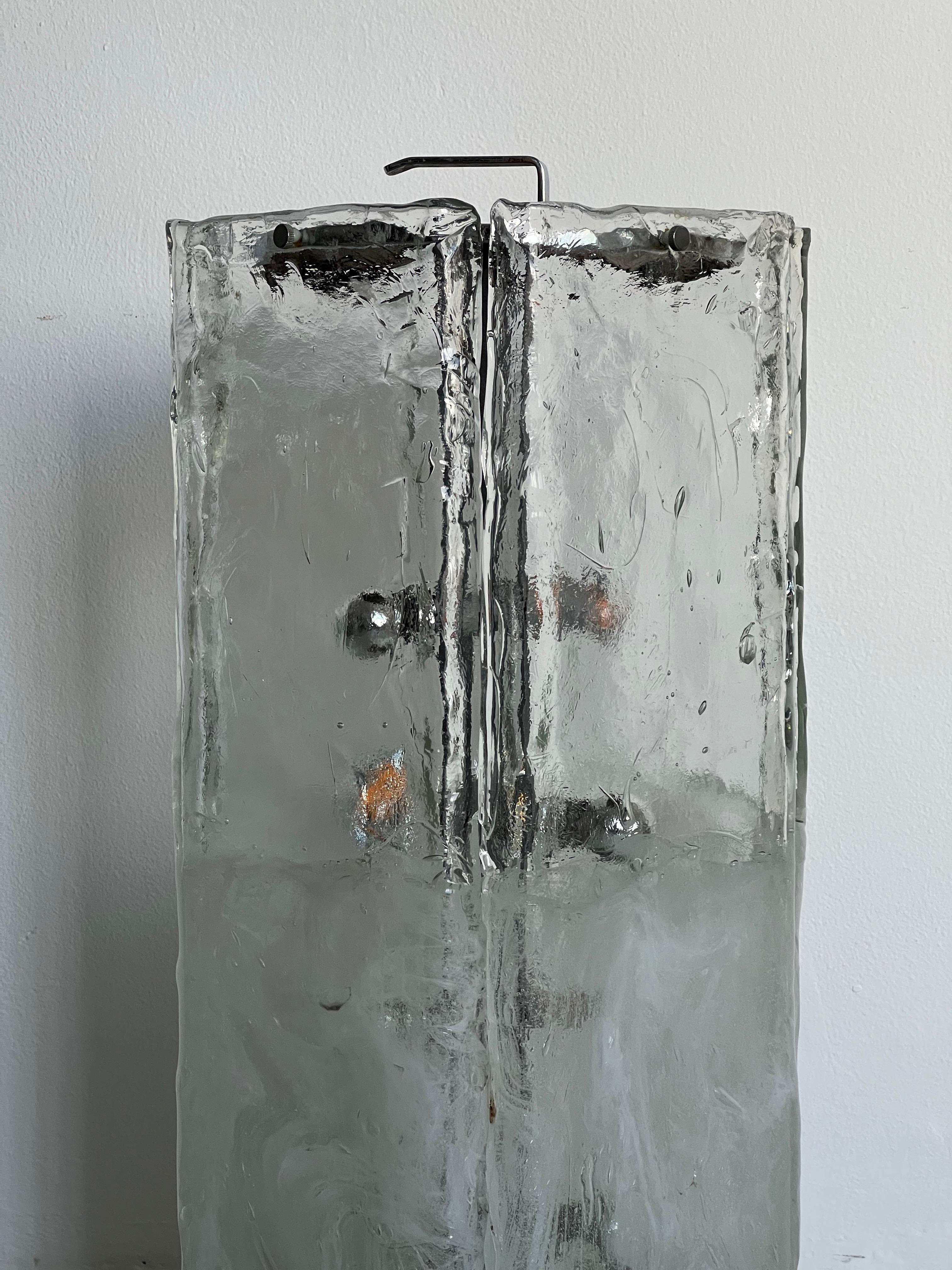 Vintage 1960s Italian Floor Lamp, Mazzega Style, Murano Glass and Chromed Metal For Sale 3
