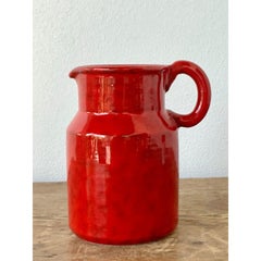 Vintage 1960s Italian Glazed Ceramic Pitcher