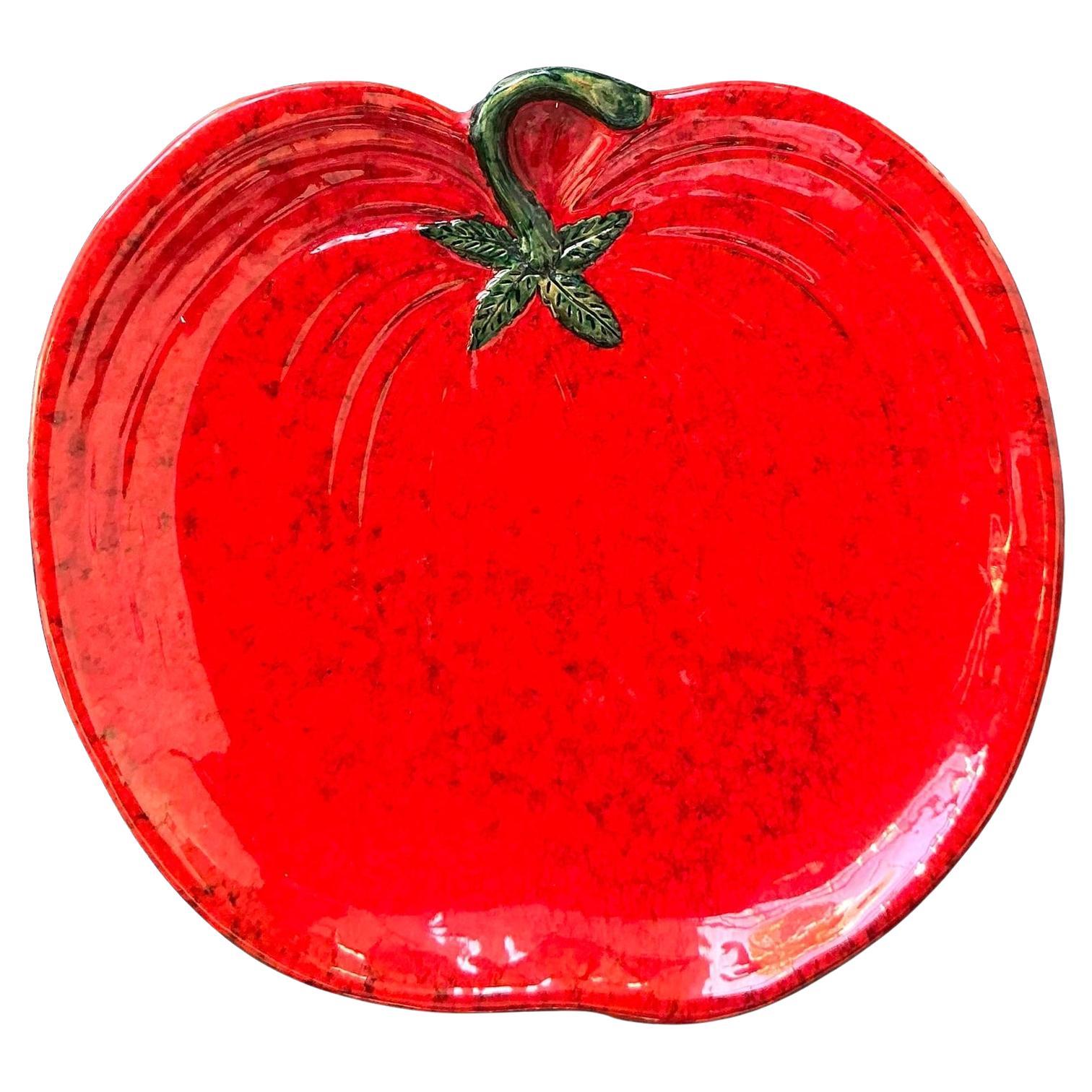 Vintage 1960s Italian Glazed Ceramic Platter