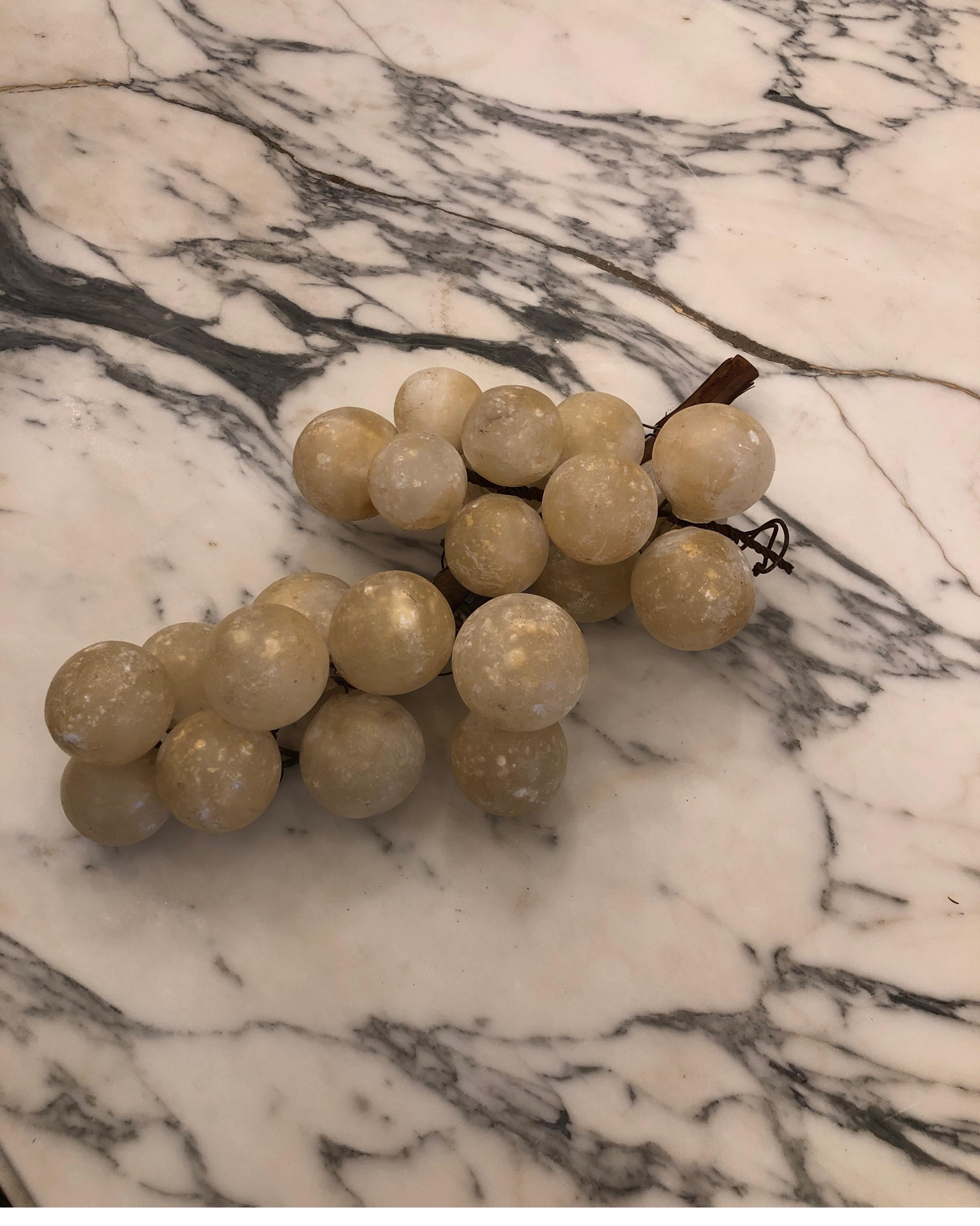 20th Century Vintage 1960s Italian Large Cluster of Ivory Marble Grapes