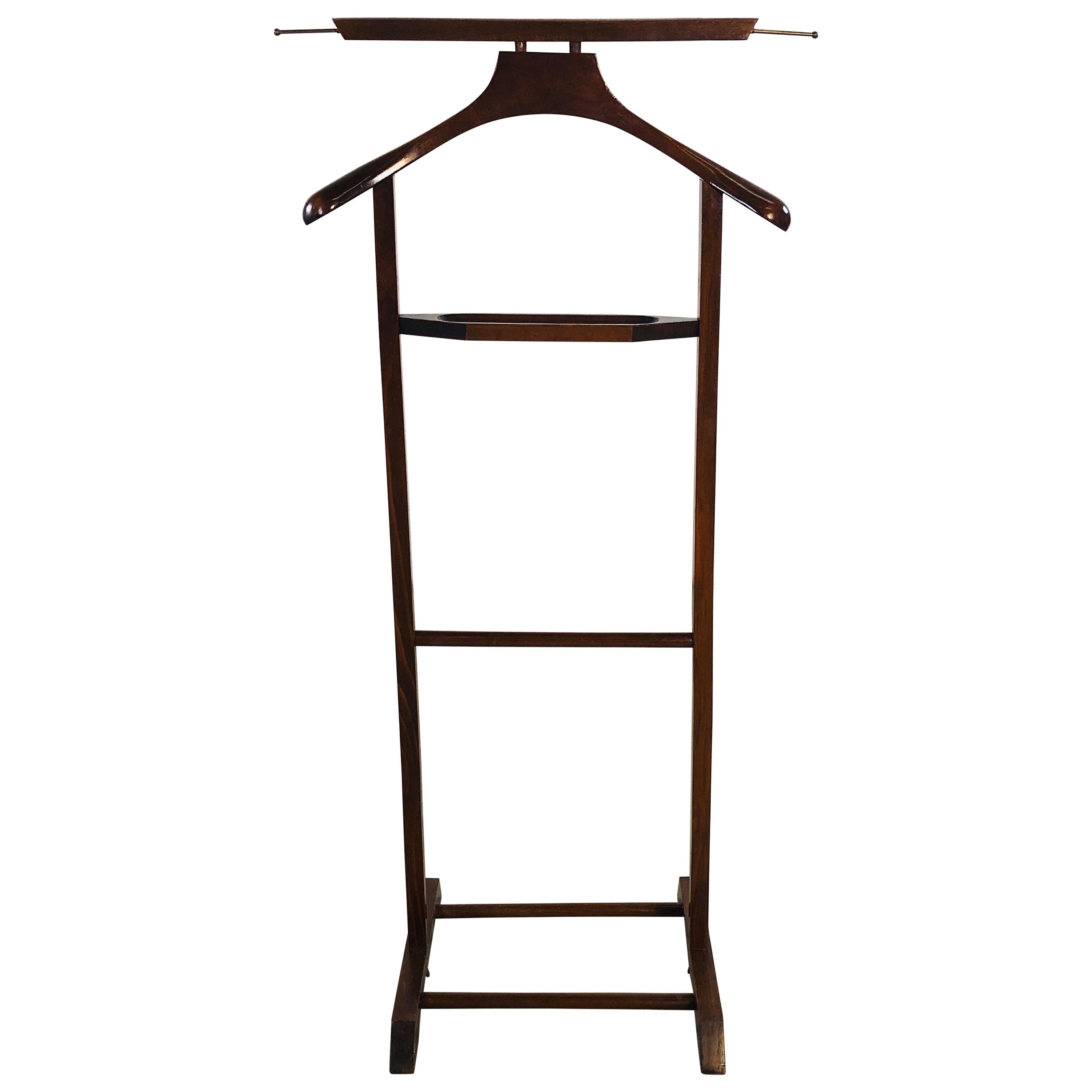 Vintage 1960s Italian Mahogany Men’s Valet Stand For Sale