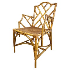 Chinesischer Rattan-Stuhl im Chippendale-Stil, 1960er Jahre