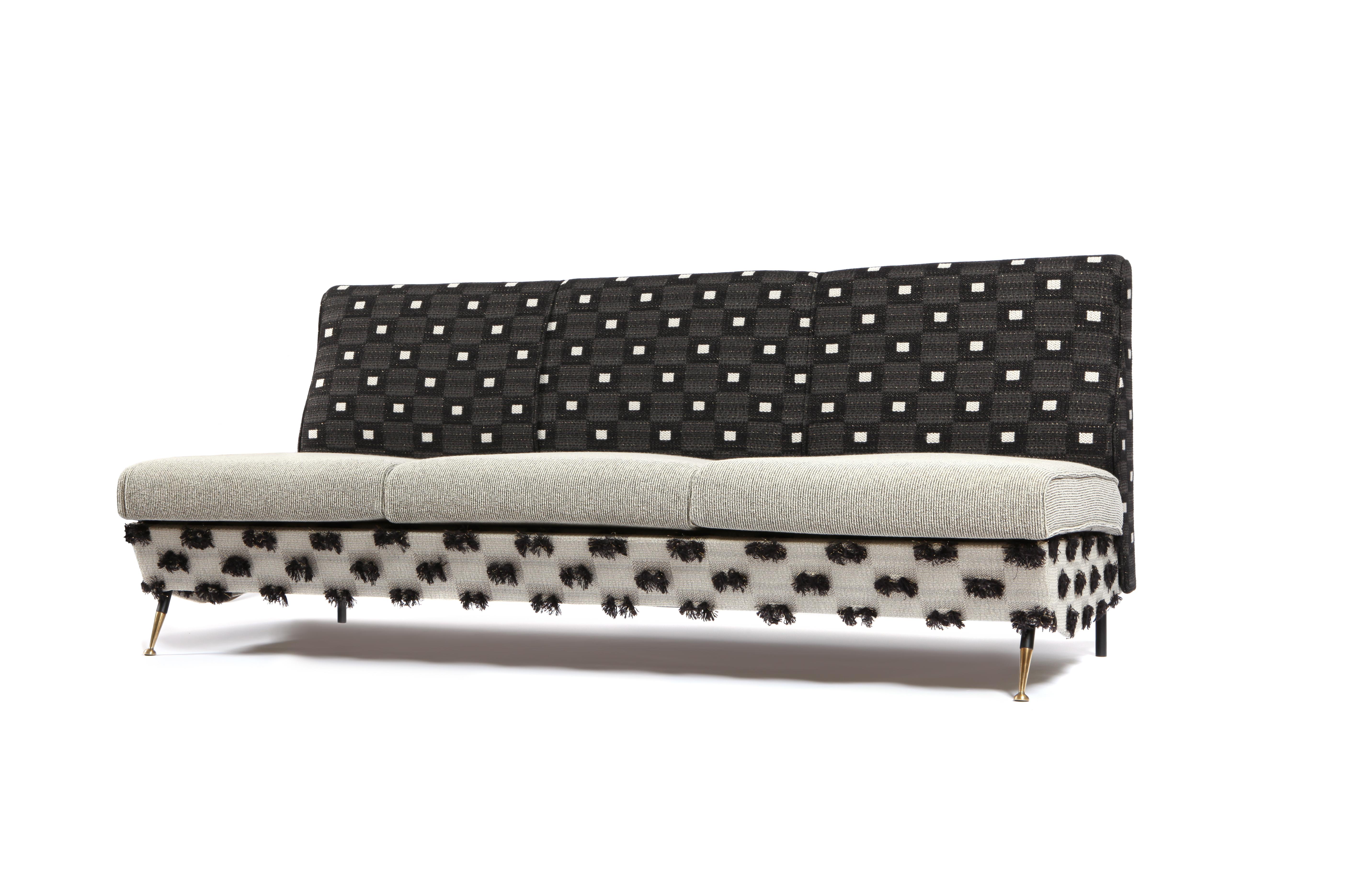 20th Century Vintage 1960s Italian Sofa Upholstered in Tibor Fabric