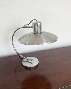 Mid-Century Aluminum Table Lamp, Sculptural and Decorative, Timeless Design
