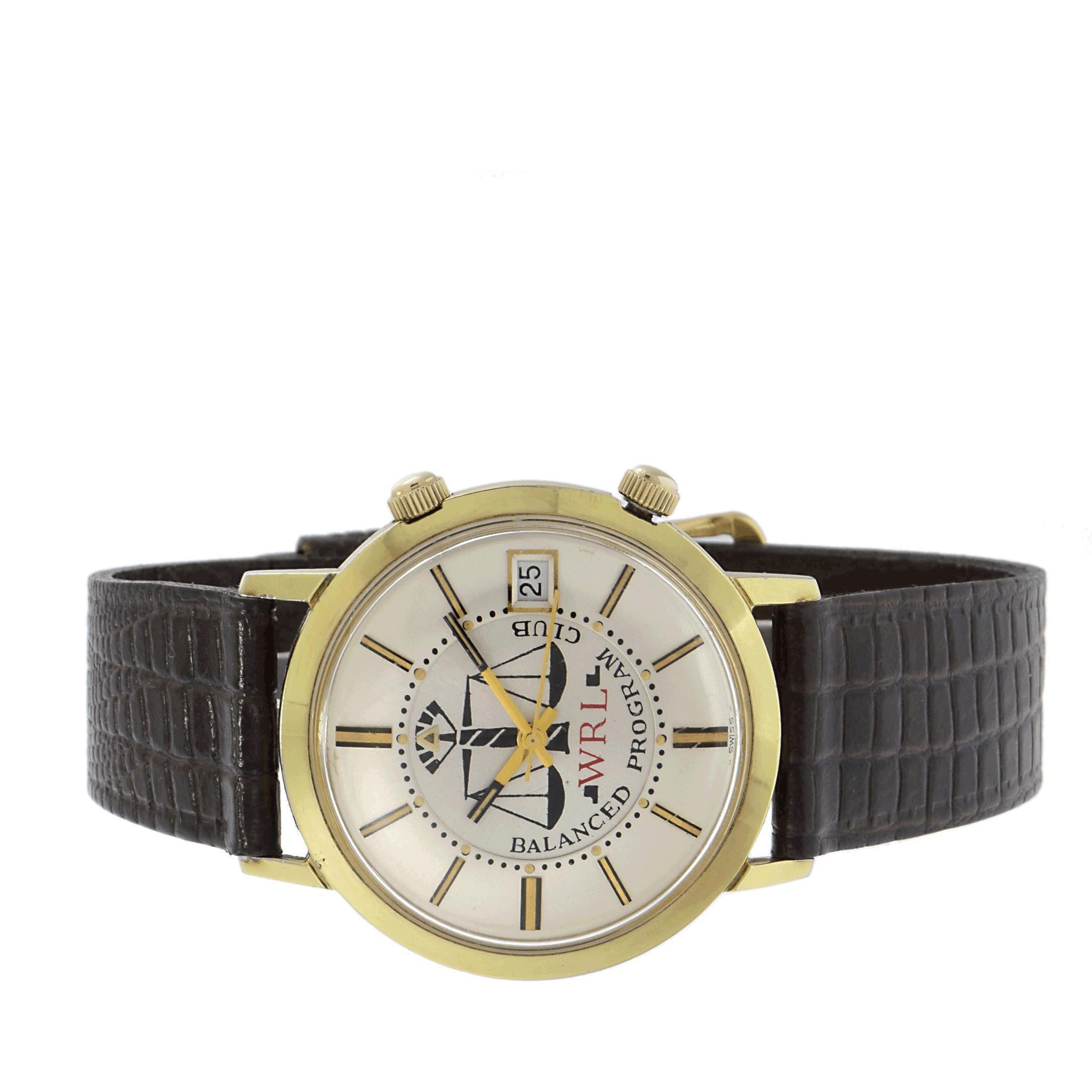 Vintage 1960s Jaeger-LeCoultre Automatic Memovox Alarm Watch Unisexe en vente