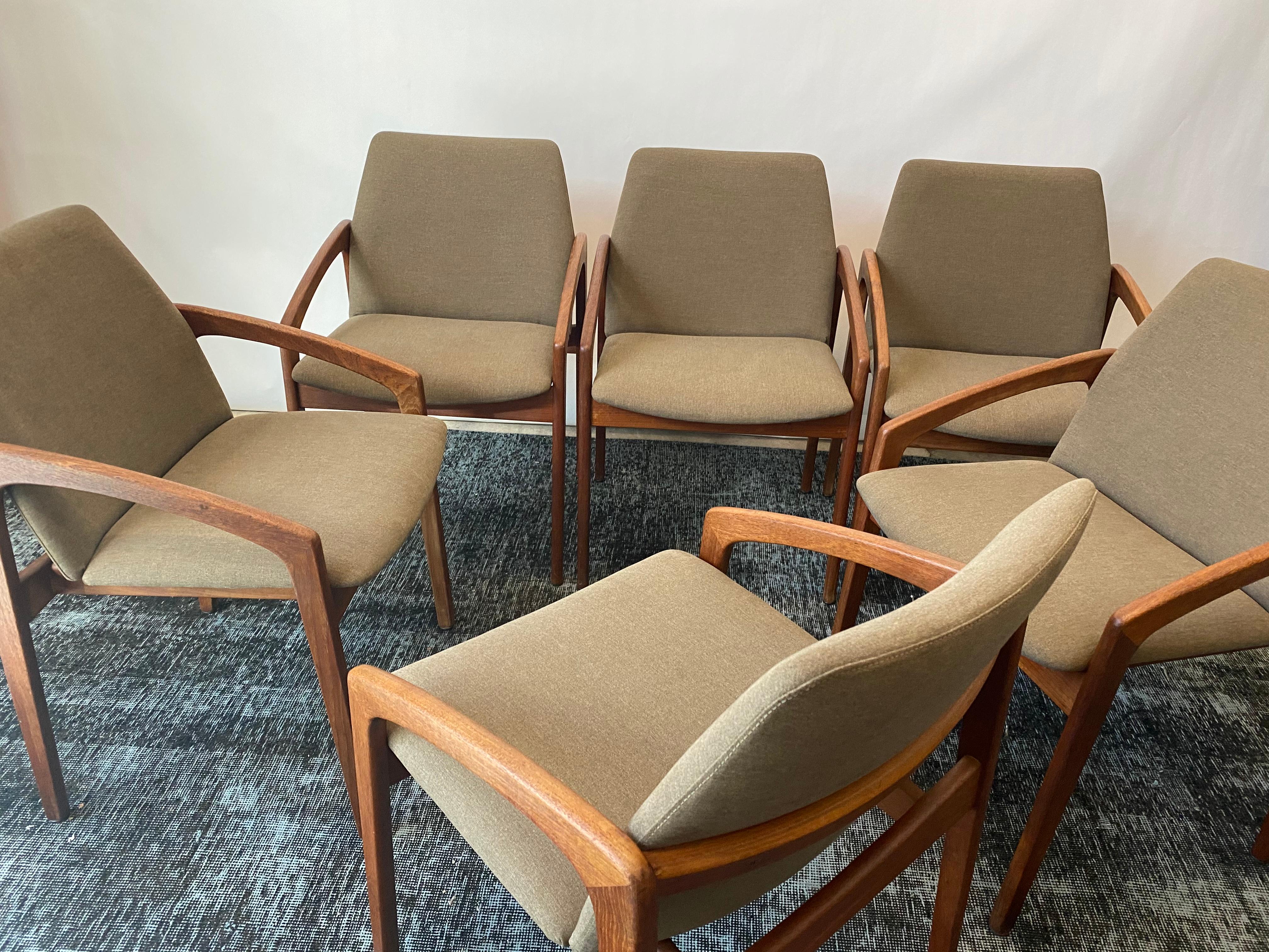 Vintage 1960s Kai Kristiansen Set of Six Teak Dining Chairs 4