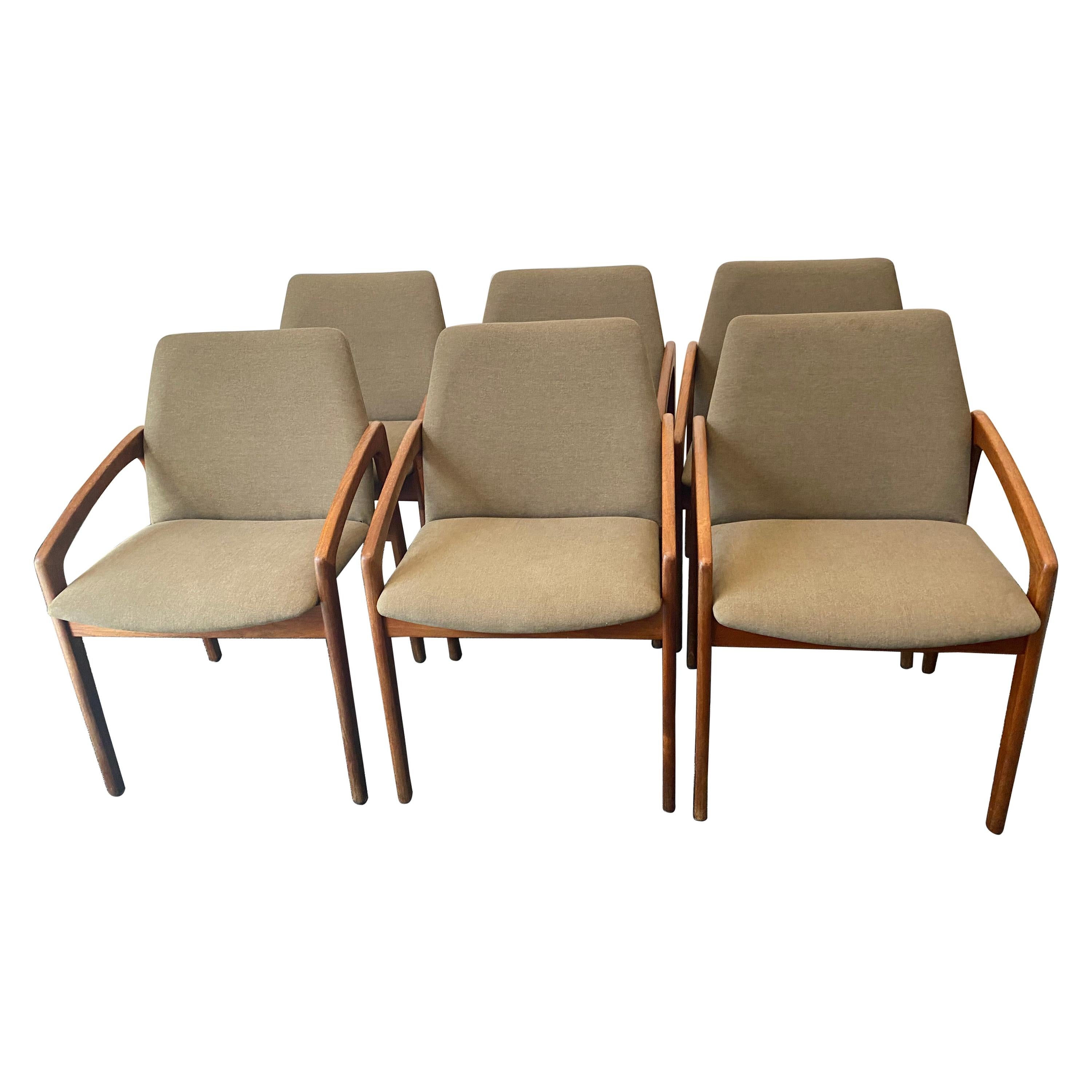 Vintage 1960s Kai Kristiansen Set of Six Teak Dining Chairs