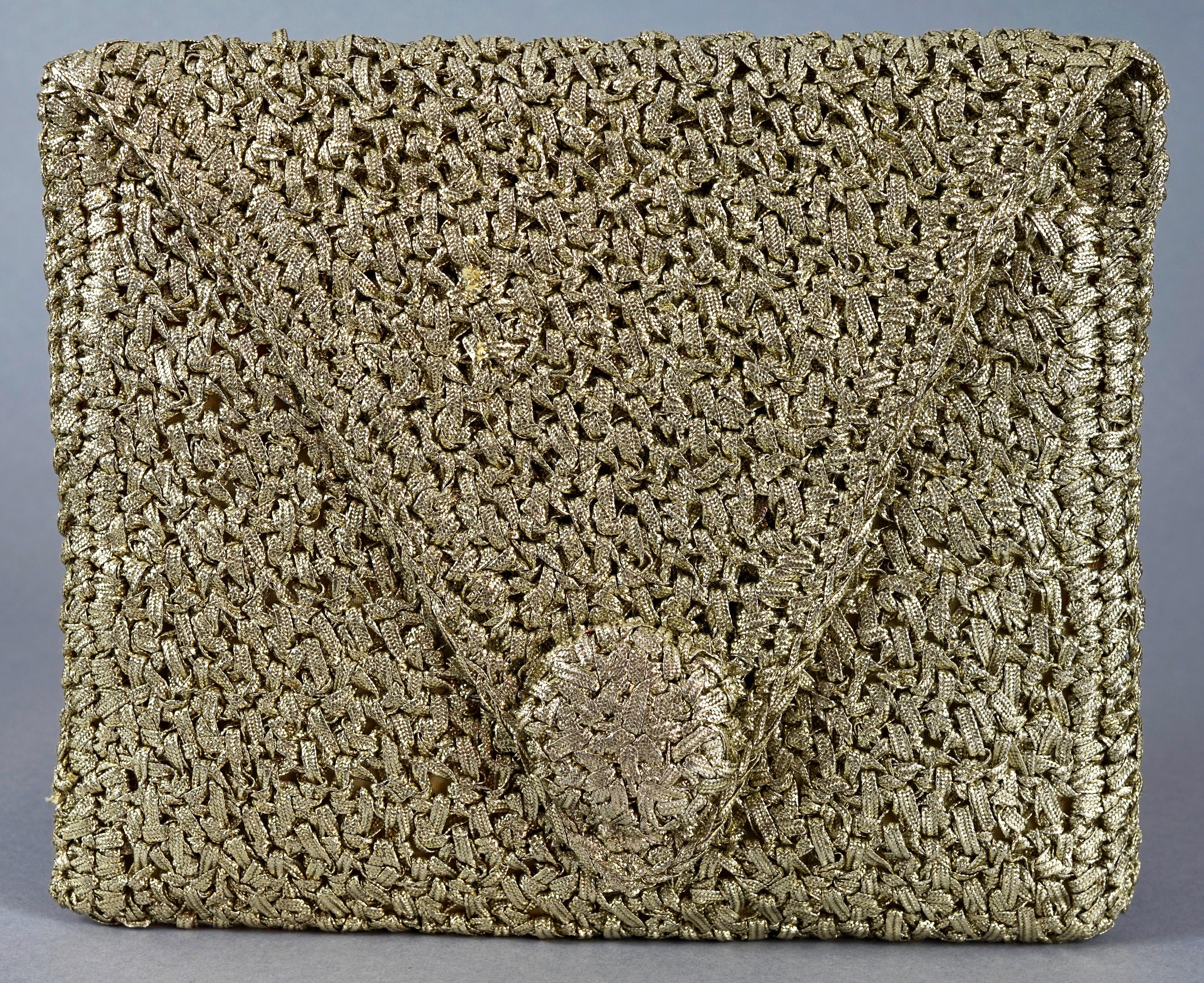 large gold clutch bag