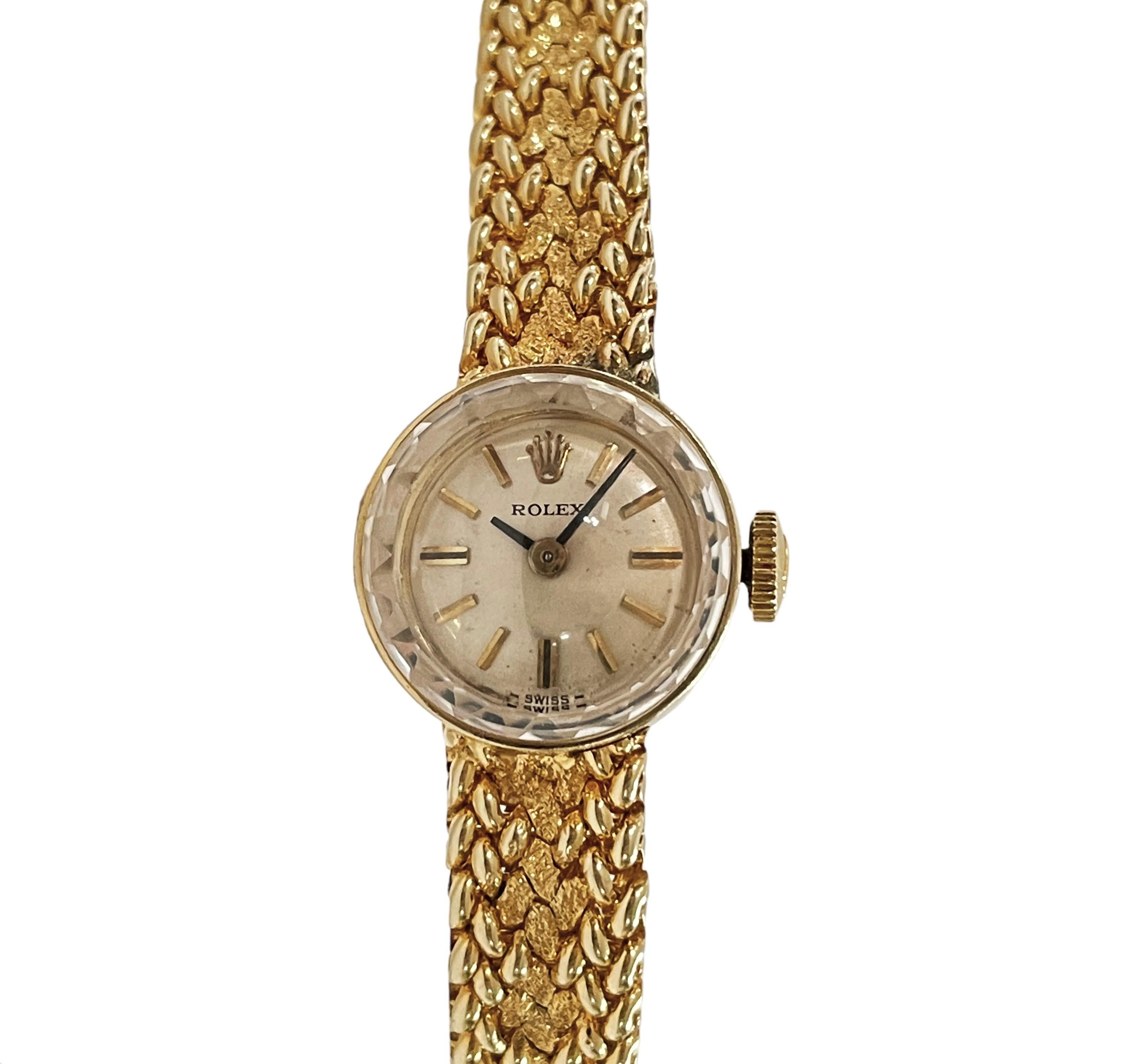 Vintage 1960s Ladies Rolex 14k Yellow Gold Watch, Switzerland 4