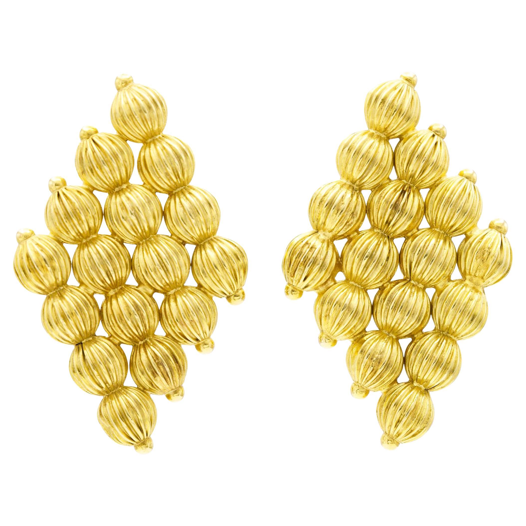 Vintage 1960s Lalaounis Gold Bubbles Earrings For Sale
