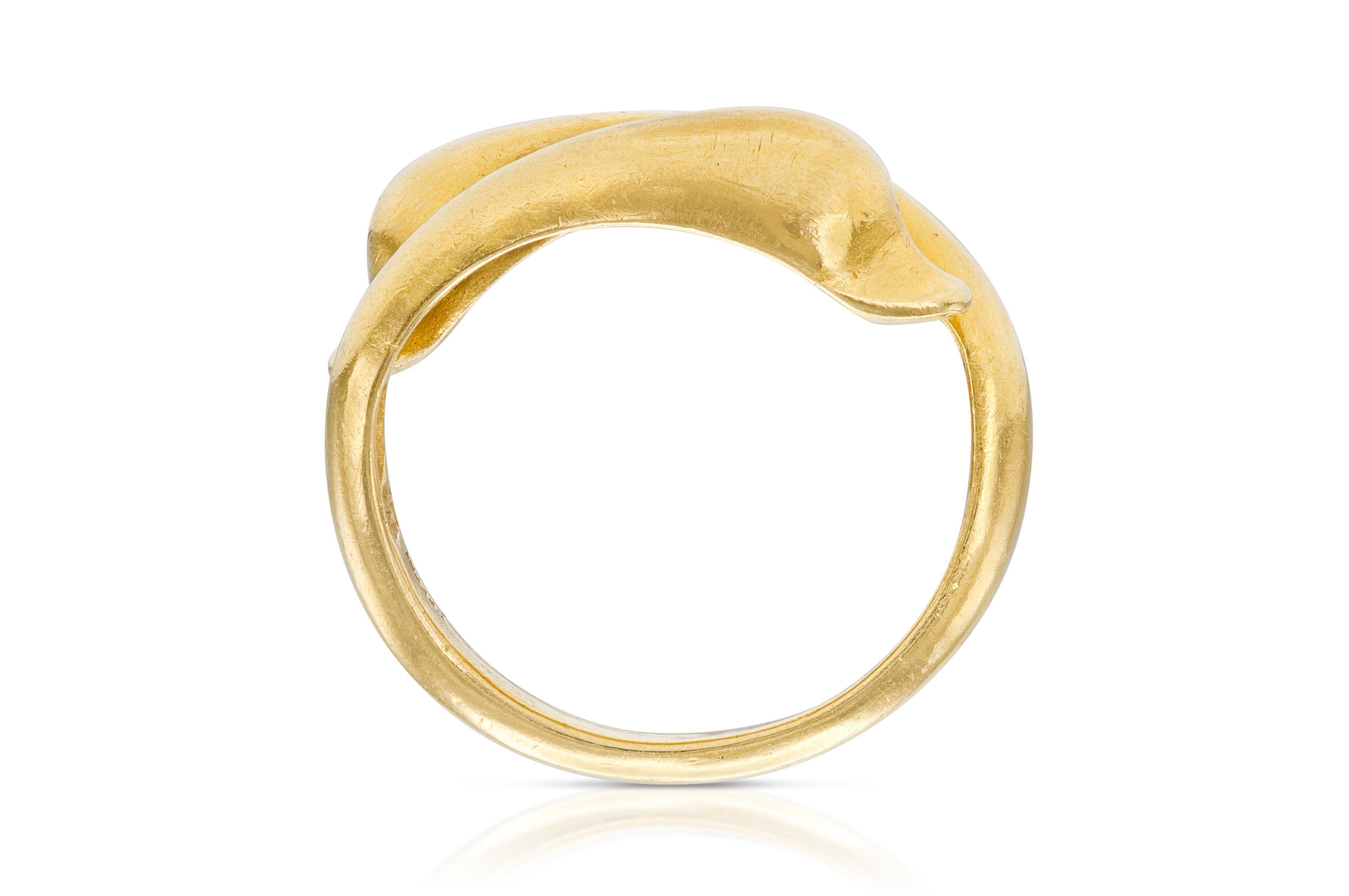Women's Vintage 1960s Lalaounis Gold Double Headed Duck Ring For Sale