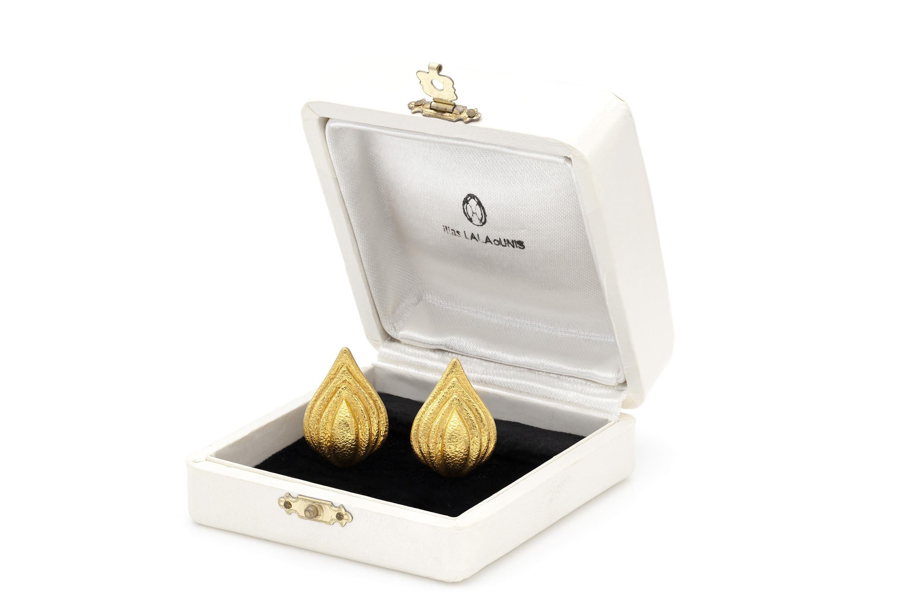 Women's Vintage 1960s Lalaounis Gold Earrings For Sale