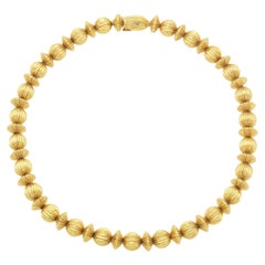 Vintage 1960s Lalaounis Textured Gold Balls Station Necklace