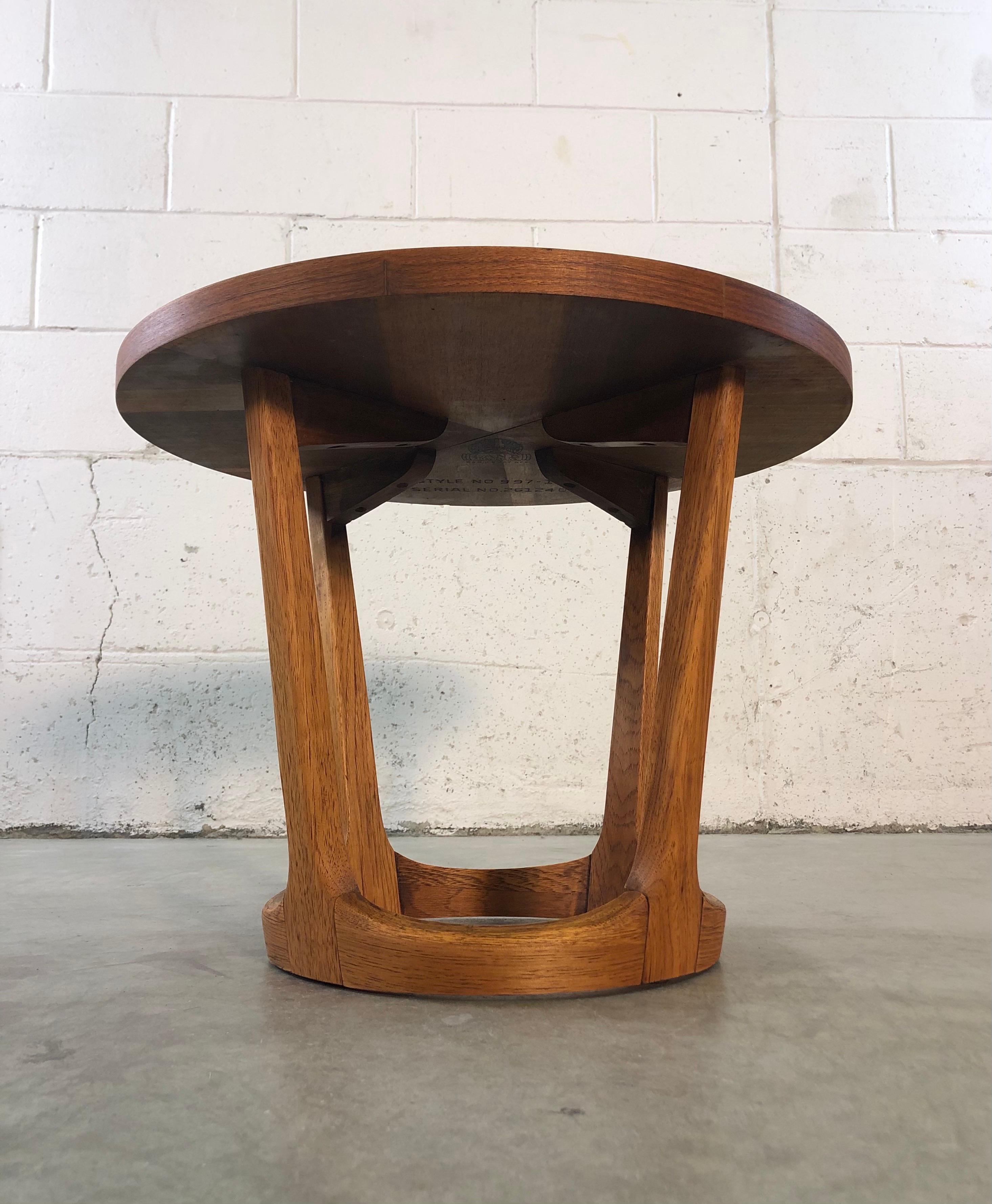 20th Century Vintage 1960s Lane Furniture Small Round Side Table