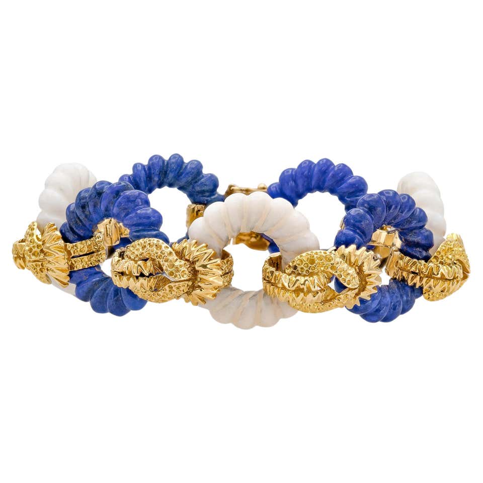 Lapis and gold bracelet Clearance