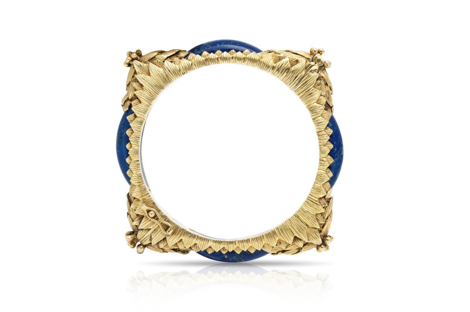 Pulsera vintage de lapislázuli y oro de los años 60 en Bueno estado para la venta en New York, NY