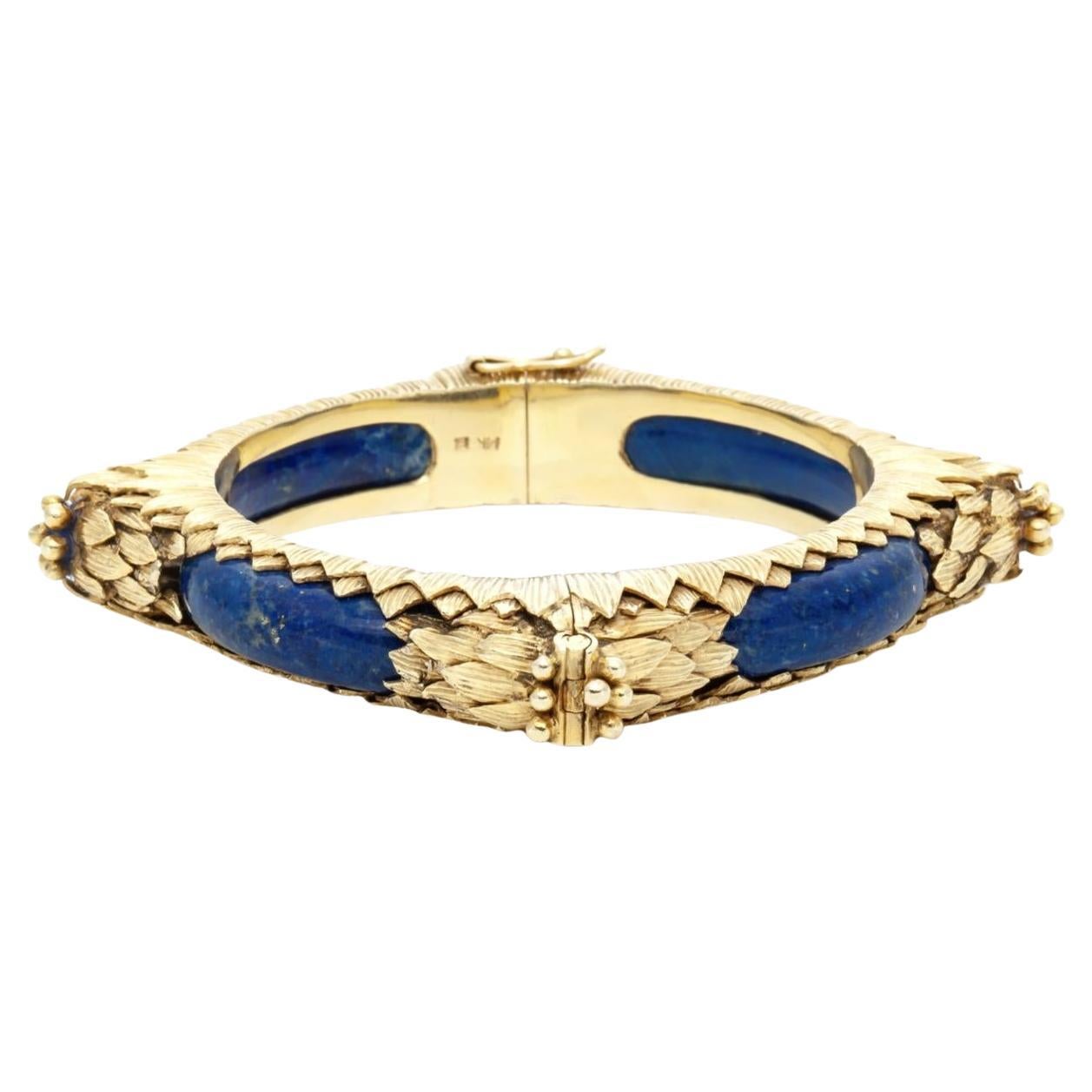 Pulsera vintage de lapislázuli y oro de los años 60