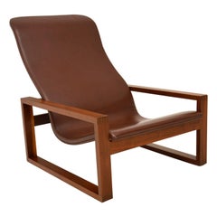 Vintage 1960’s Leather 
Wood Armchair