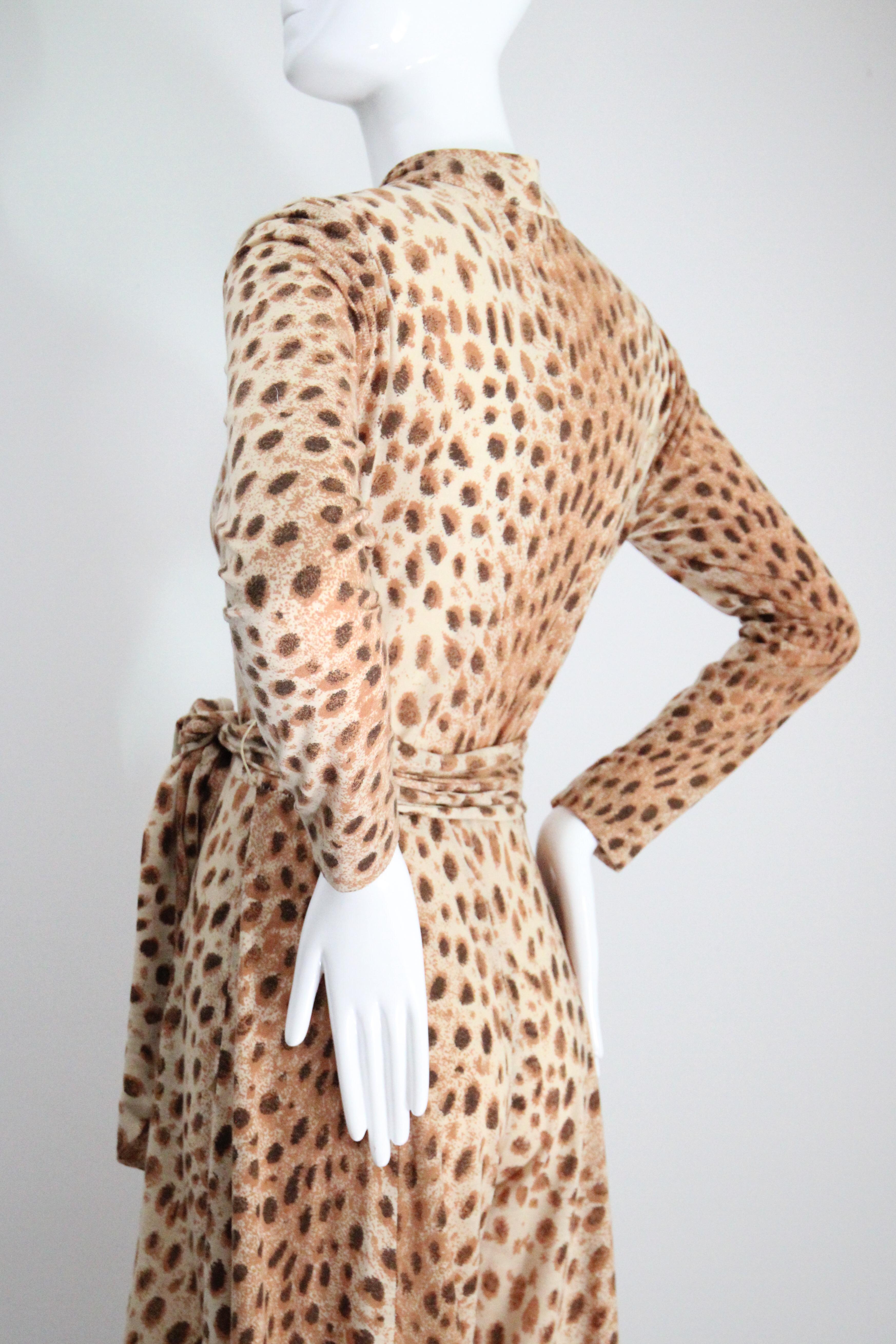 Vintage 1960s leopard print jumpsuit 1960's Palazzo jumpsuit UK 8 US 4 For Sale 5