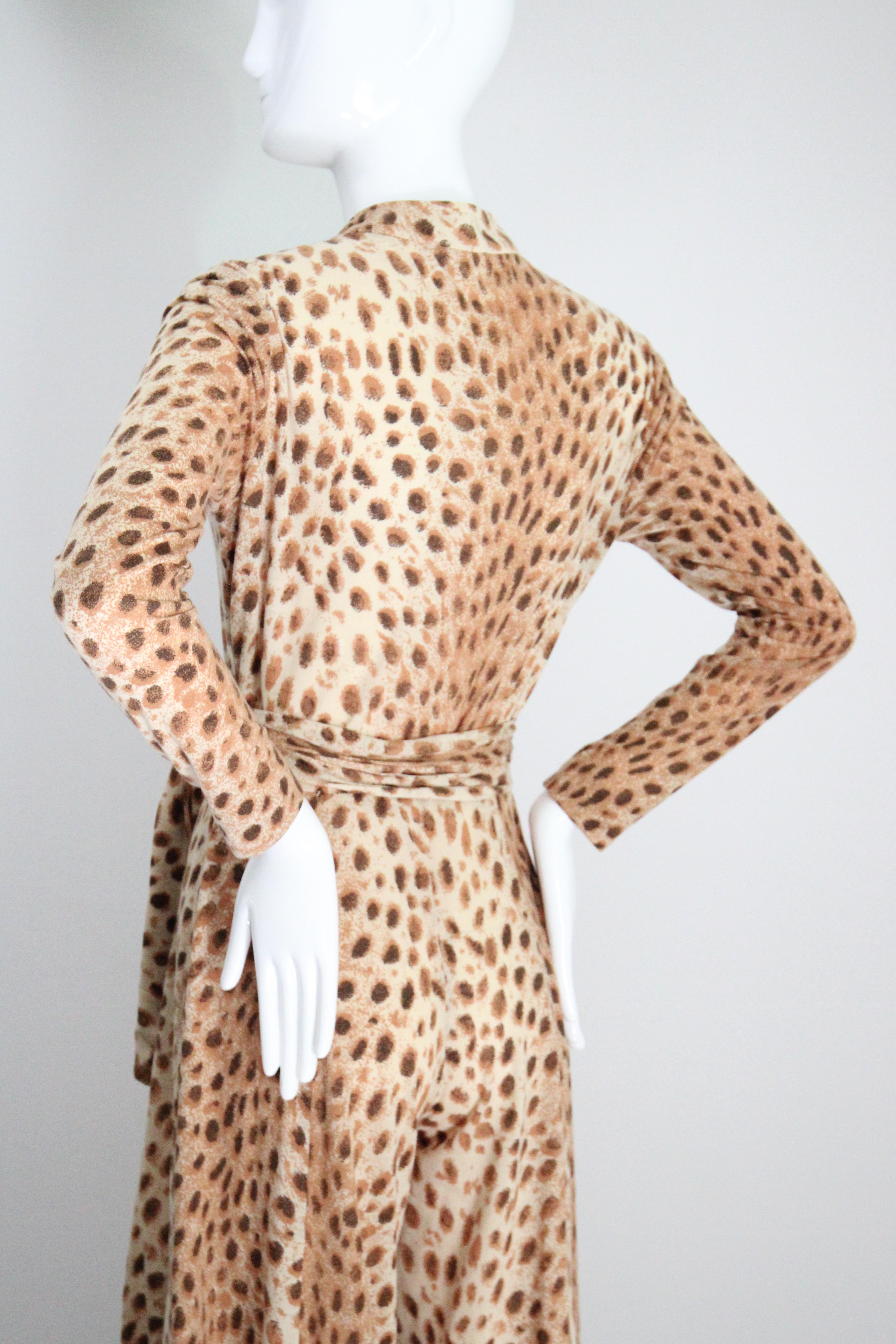 Vintage 1960s leopard print jumpsuit 1960's Palazzo jumpsuit UK 8 US 4 For Sale 6