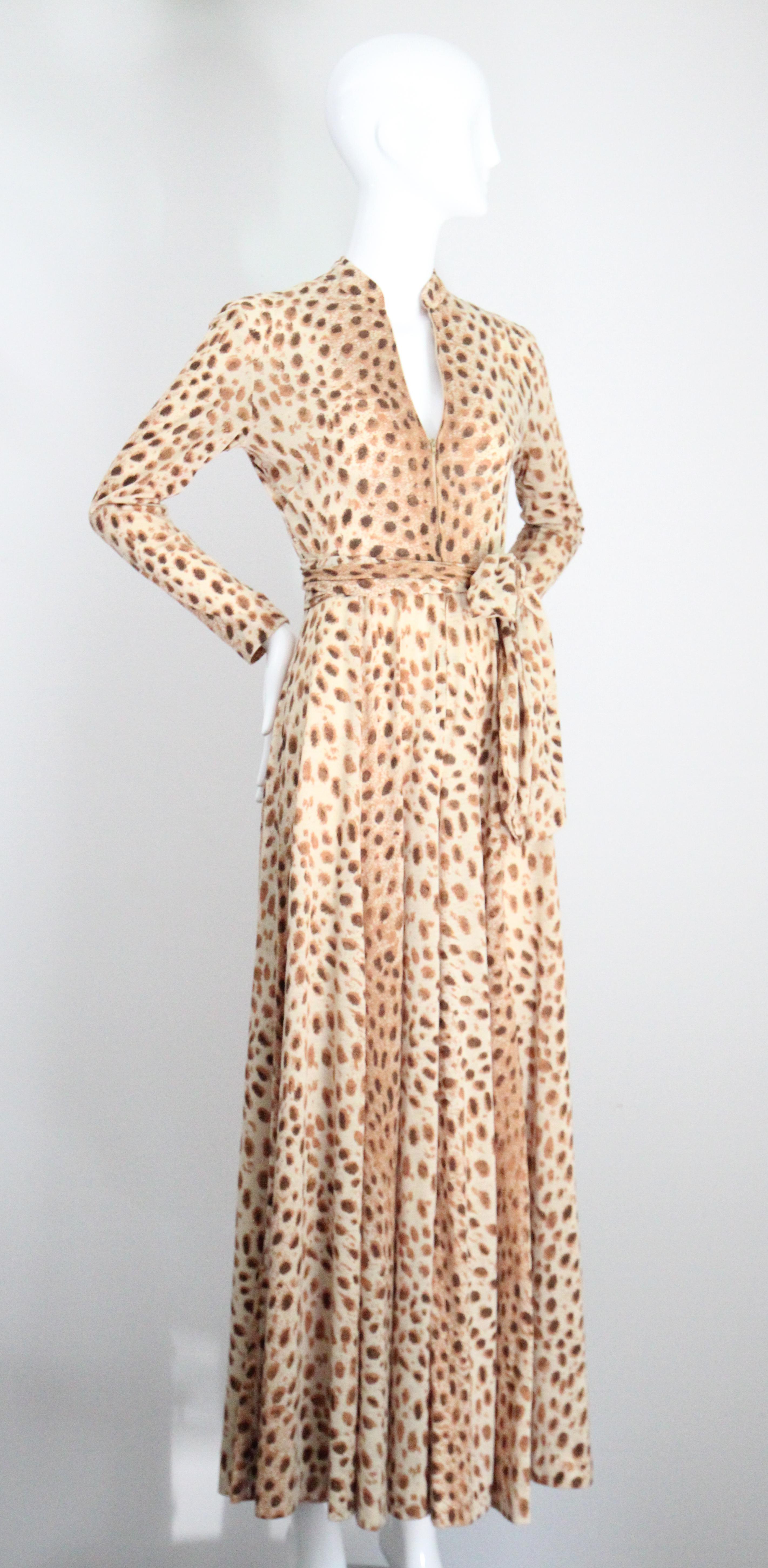 Vintage 1960s leopard print jumpsuit 1960's Palazzo jumpsuit UK 8 US 4 In Good Condition For Sale In Cheltenham, GB