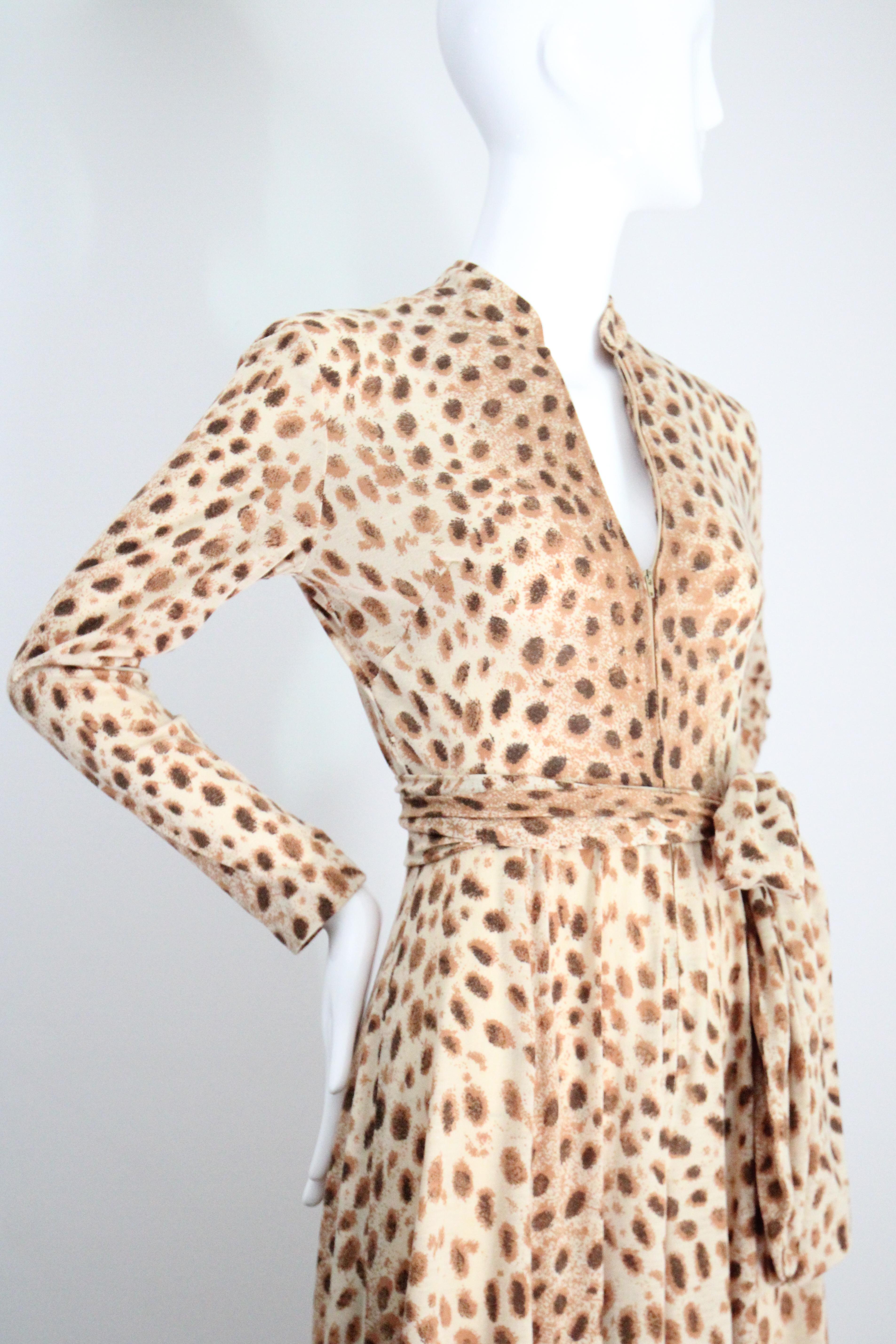 Vintage 1960s leopard print jumpsuit 1960's Palazzo jumpsuit UK 8 US 4 For Sale 1