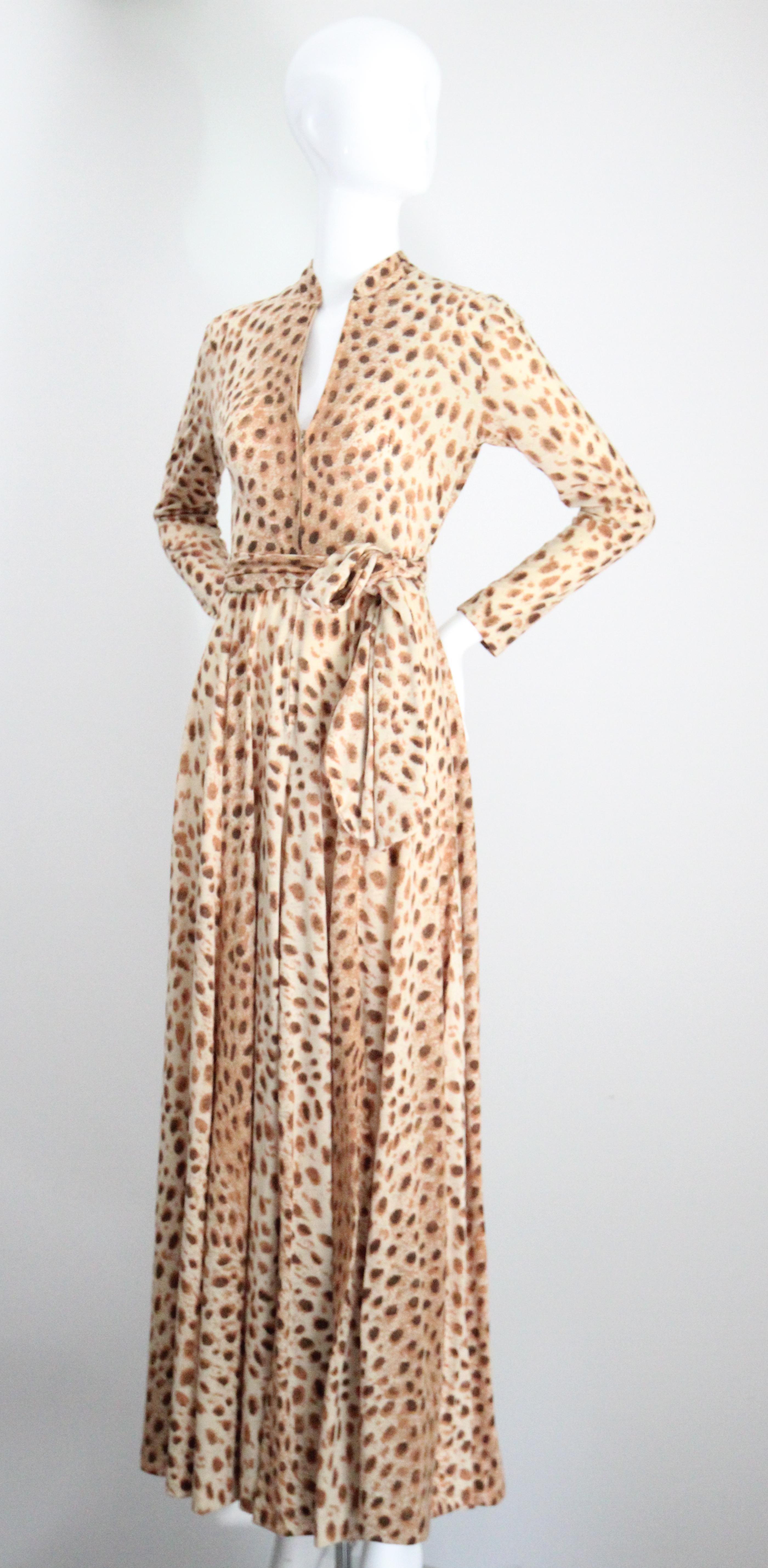 Vintage 1960s leopard print jumpsuit 1960's Palazzo jumpsuit UK 8 US 4 For Sale 2