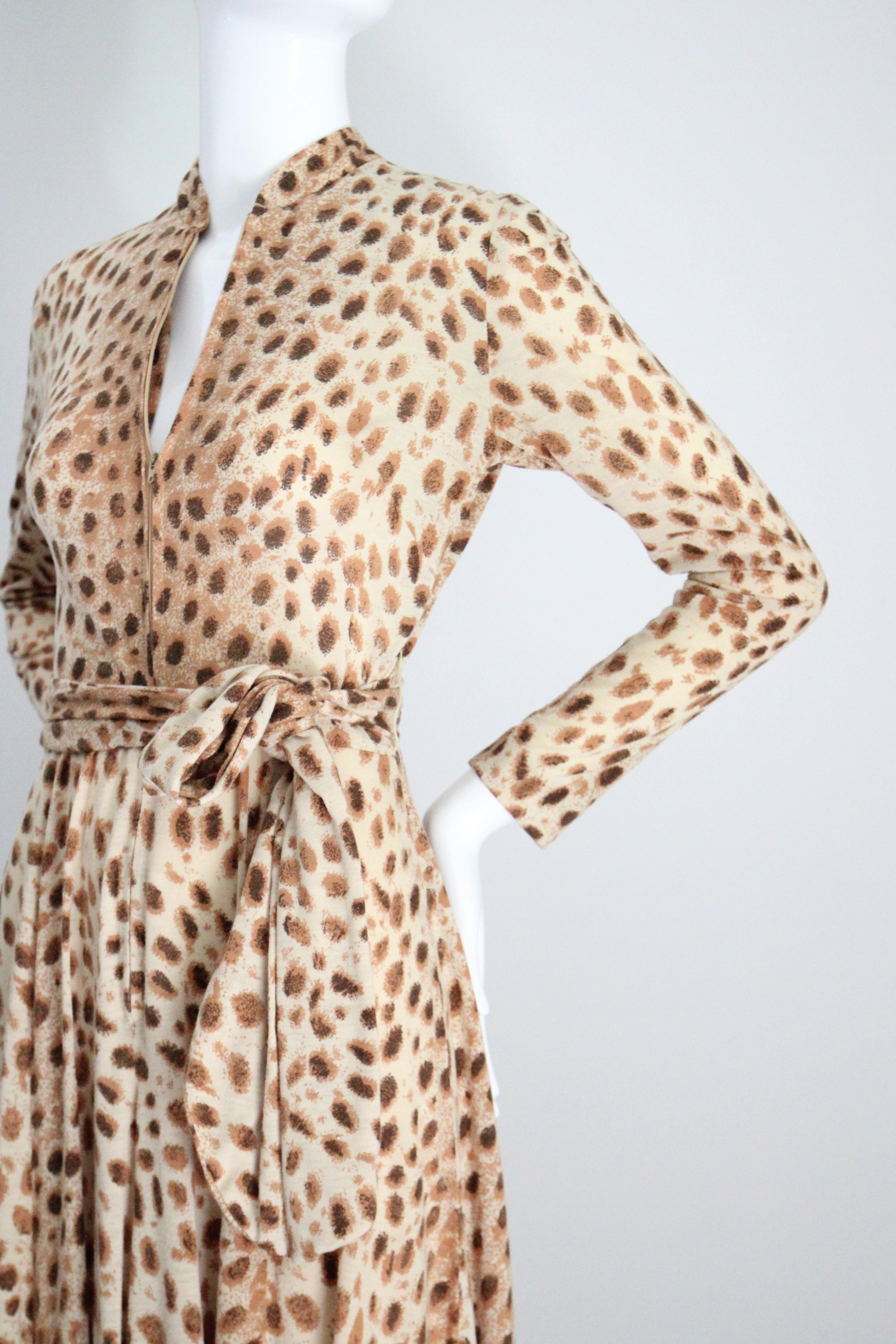 Vintage 1960s leopard print jumpsuit 1960's Palazzo jumpsuit UK 8 US 4 For Sale 3