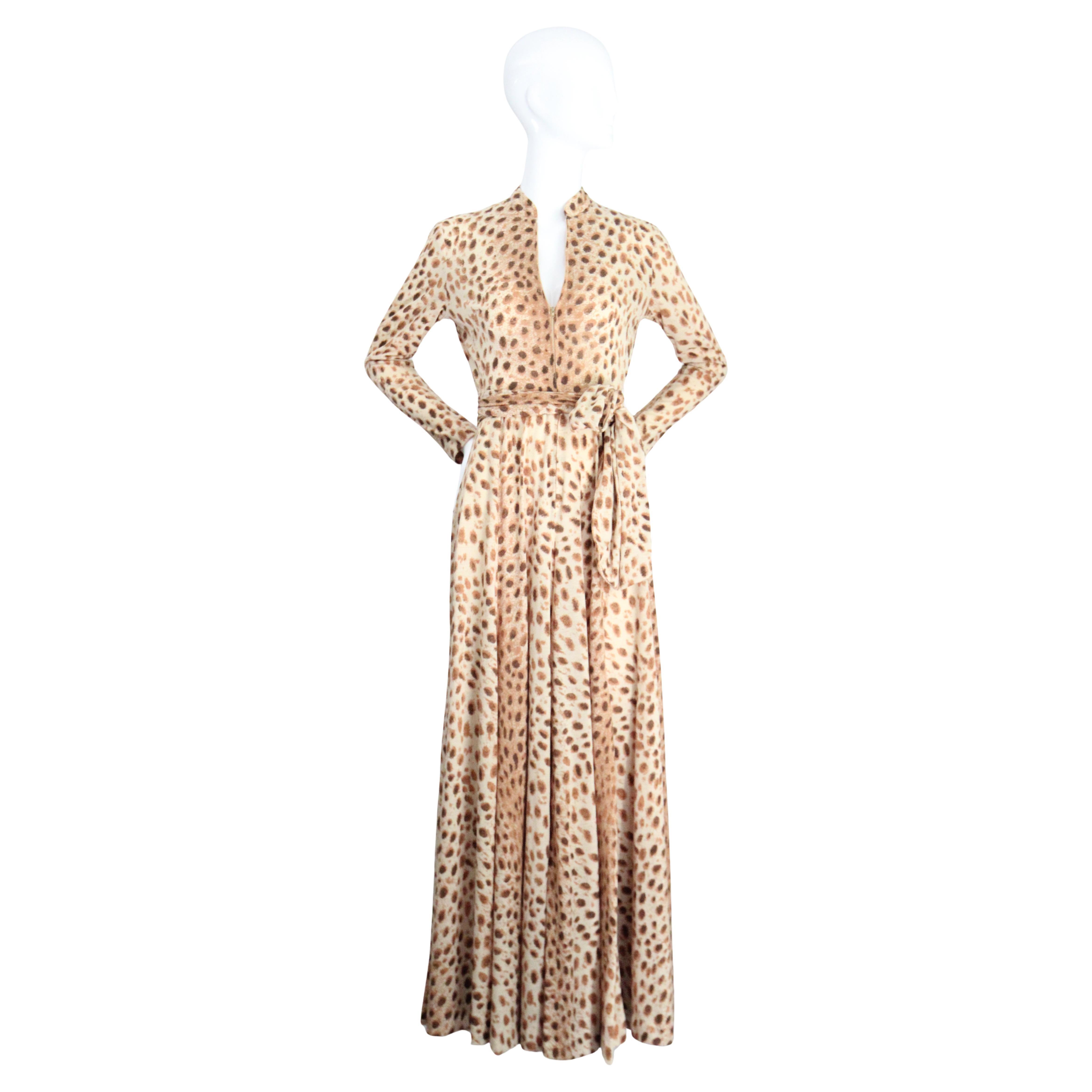 Vintage 1960s leopard print jumpsuit 1960's Palazzo jumpsuit UK 8 US 4 For Sale