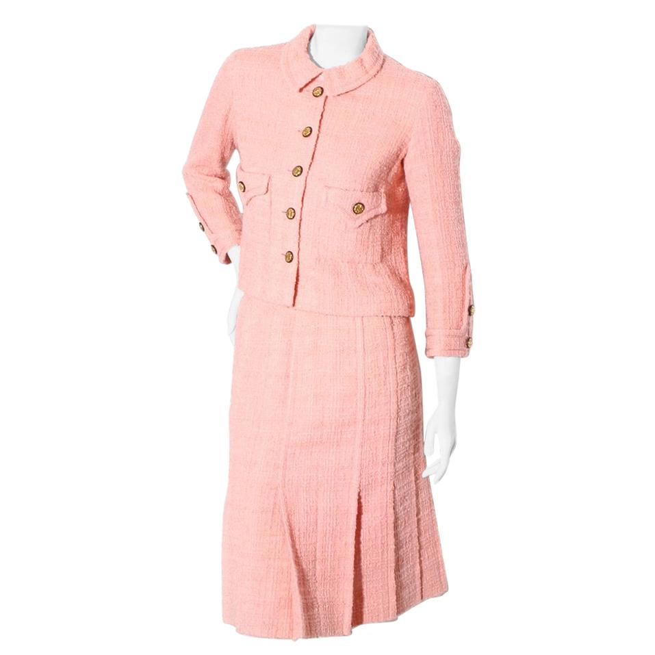 Vintage 1960's Lifetime Chanel Pleated Skirt Suit