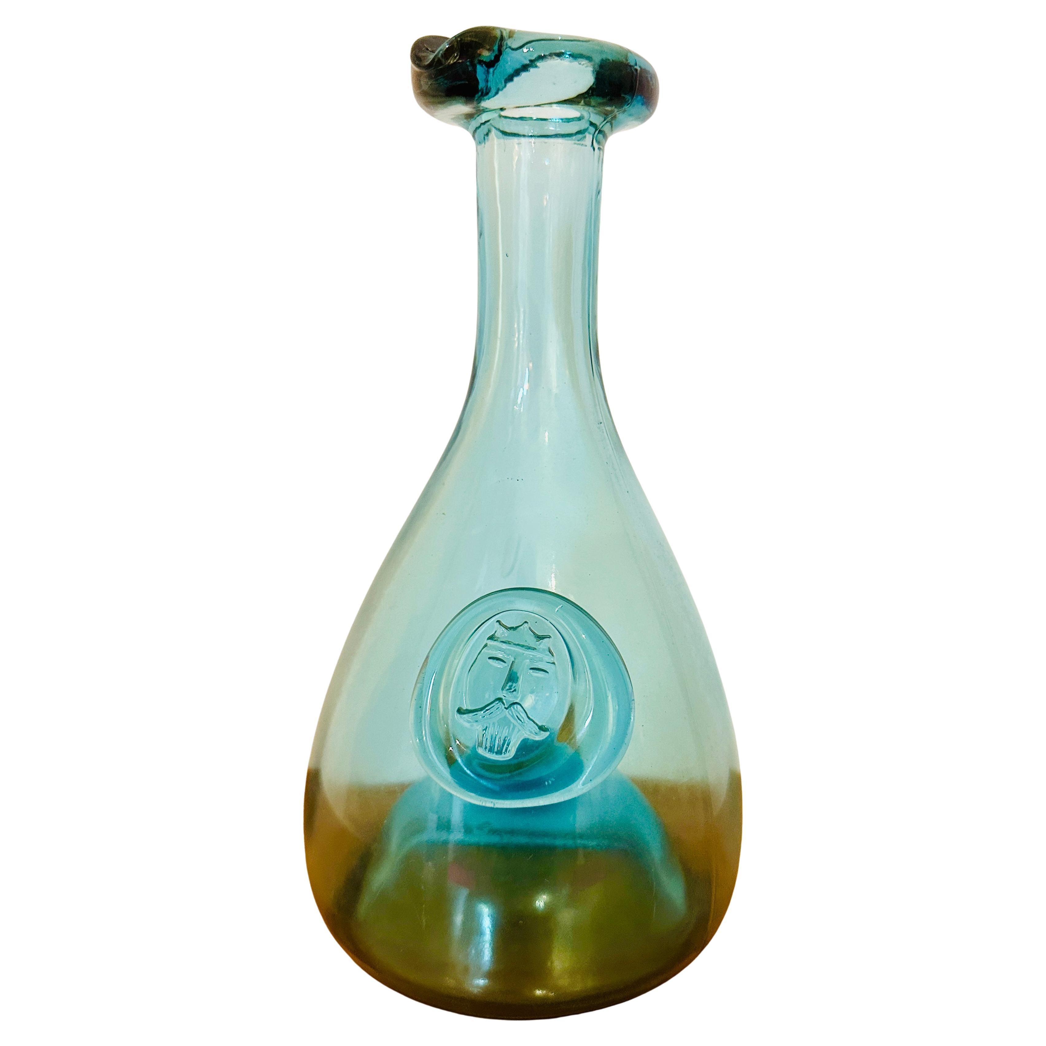 Carafe "Viking" en verre Holmegaard turquoise clair des années 1960 par Ole Winther en vente