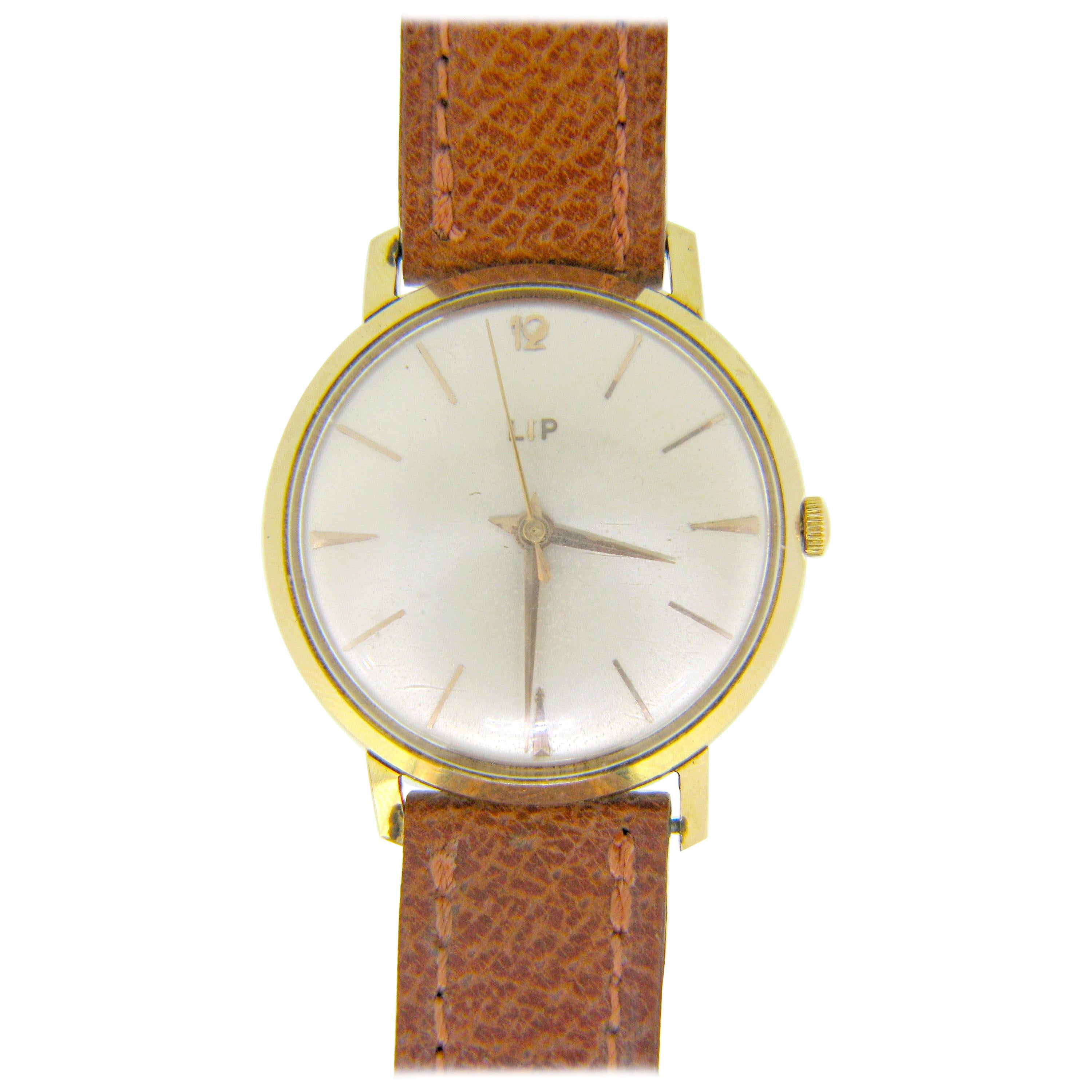 Vintage 1960s Lip Yellow Rose Gold Manual Wind Watch