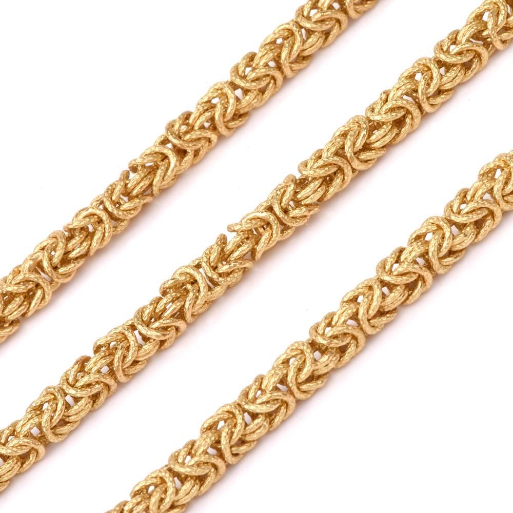 Vintage 1960s Long Byzantine Gold Chain Necklace 1