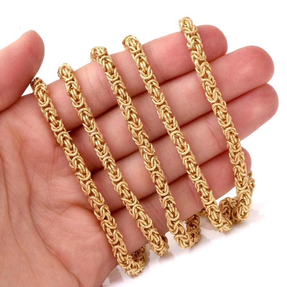 Vintage 1960s Long Byzantine Gold Chain Necklace 3
