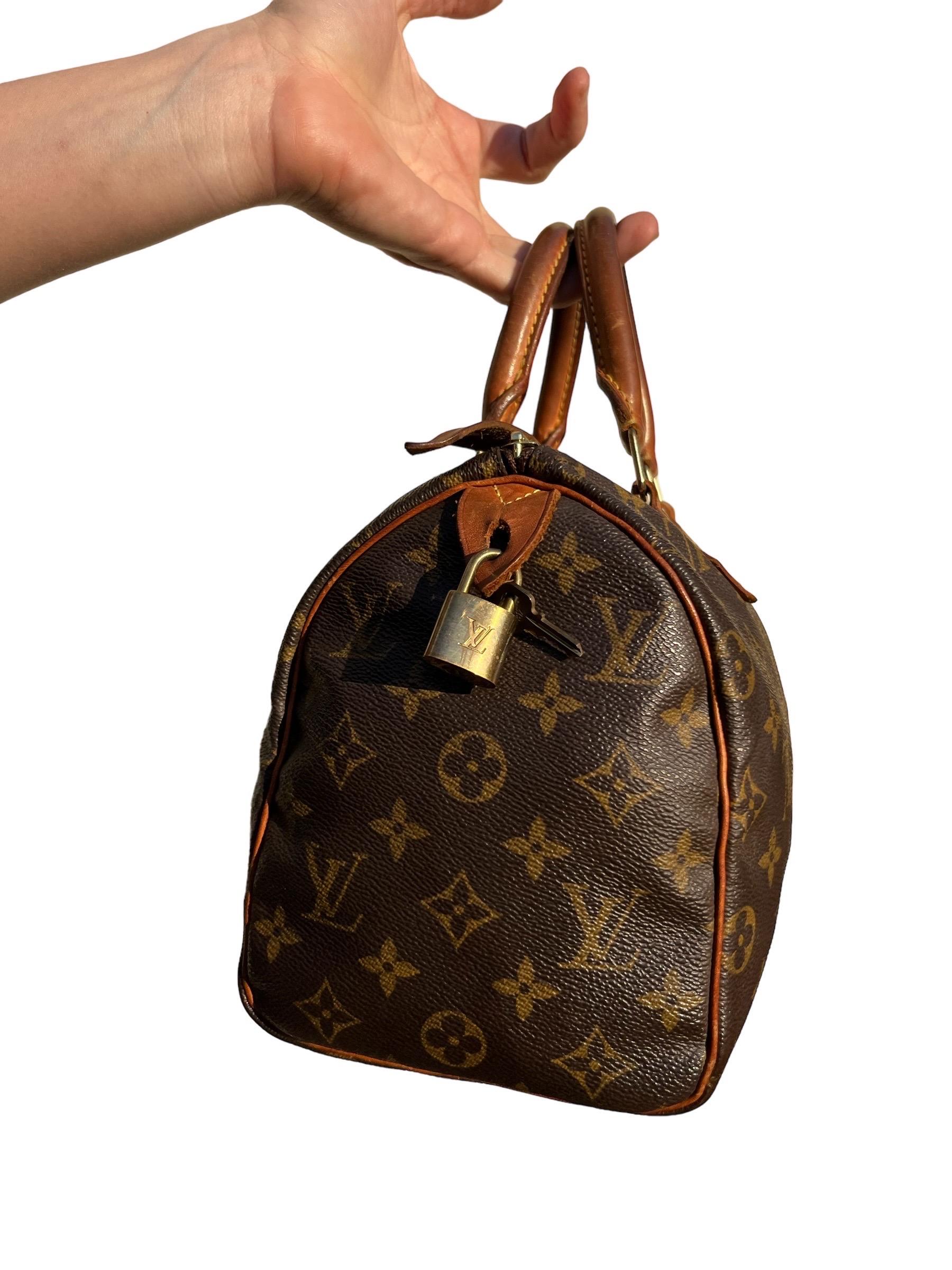 Vintage 1960s Louis Vuitton Speedy 30 Handbag Monogram Canvas 8